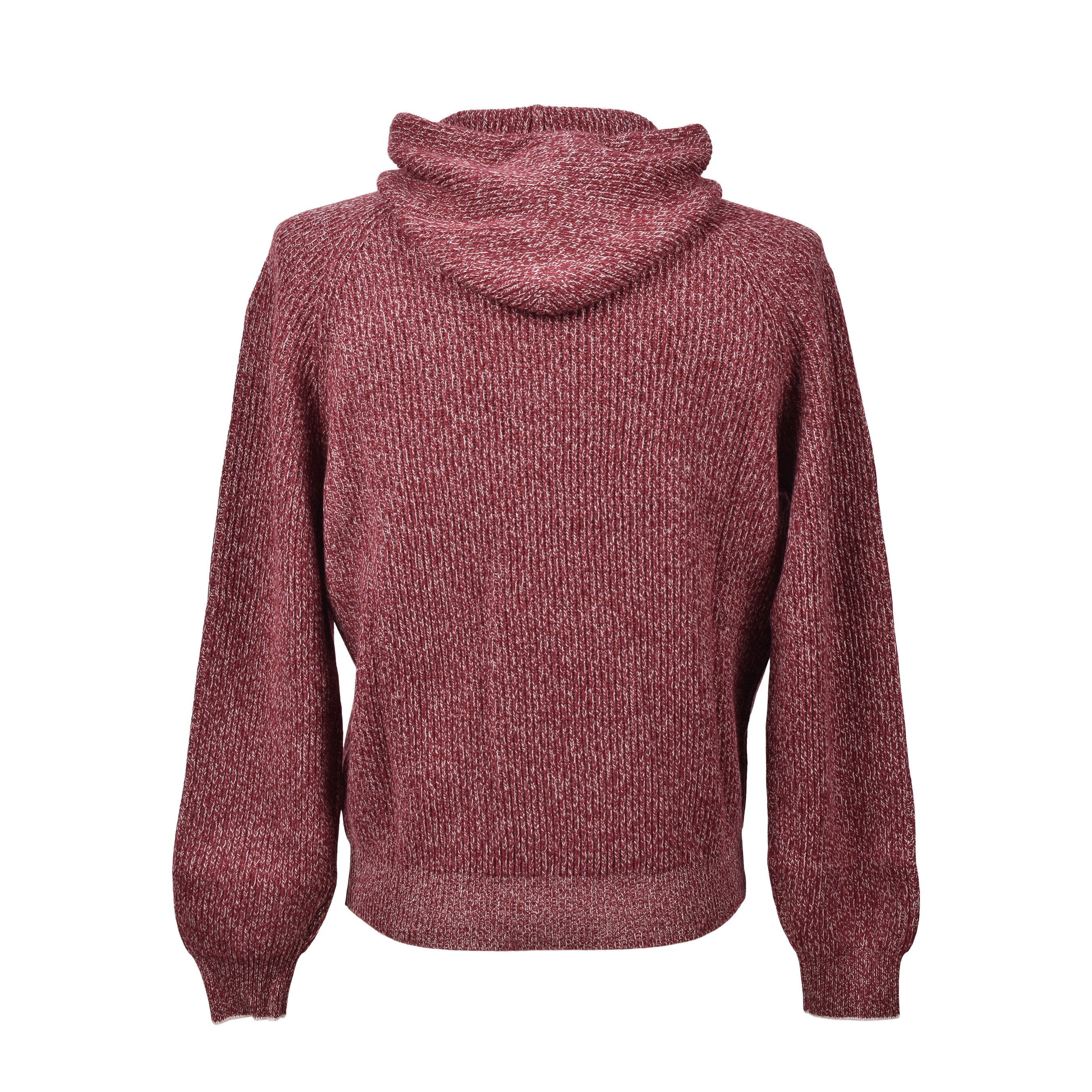 BRUNELLO CUCINELLI MEN'S RED WOOL SILK CASHMERE SWEATER