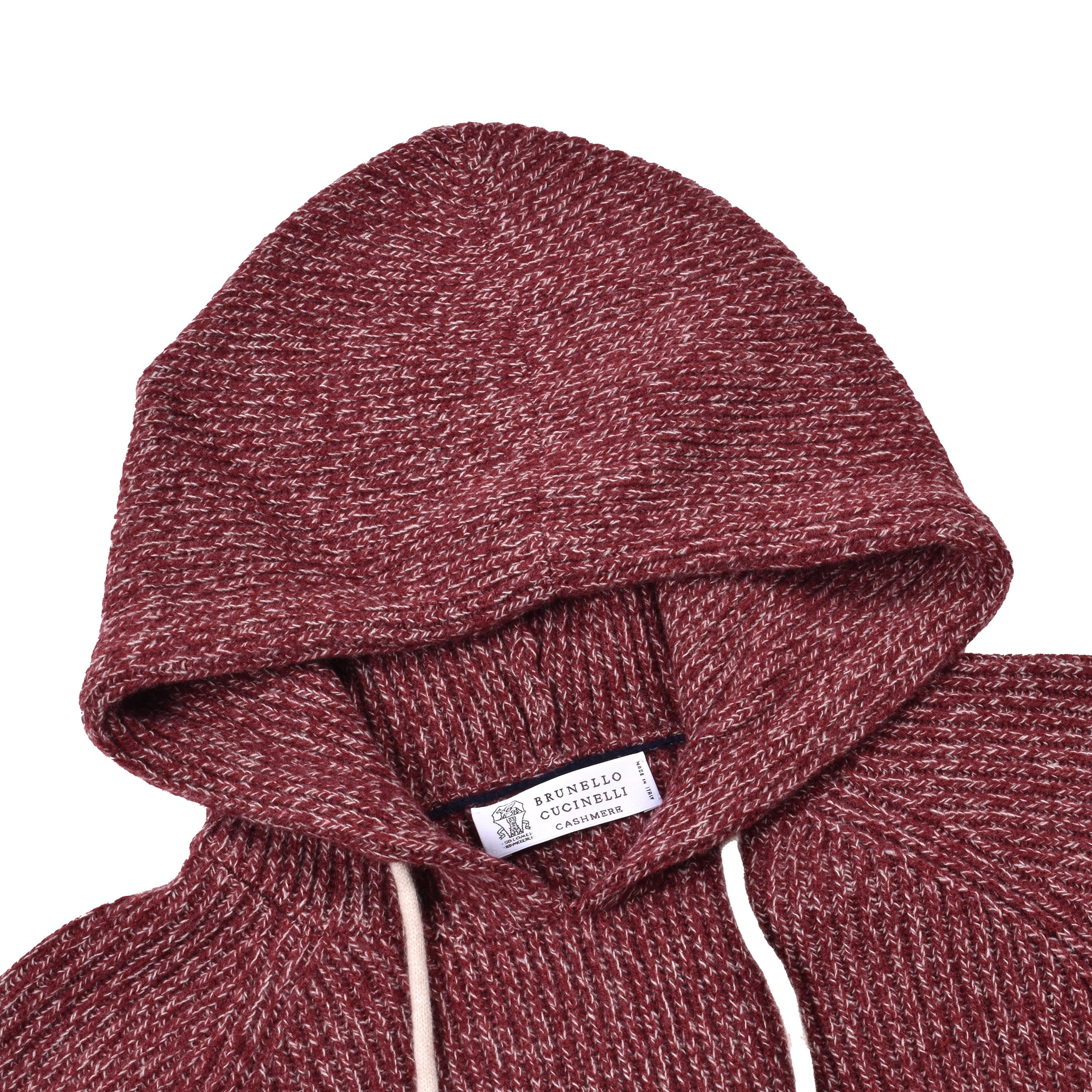 BRUNELLO CUCINELLI MEN'S RED WOOL SILK CASHMERE SWEATER