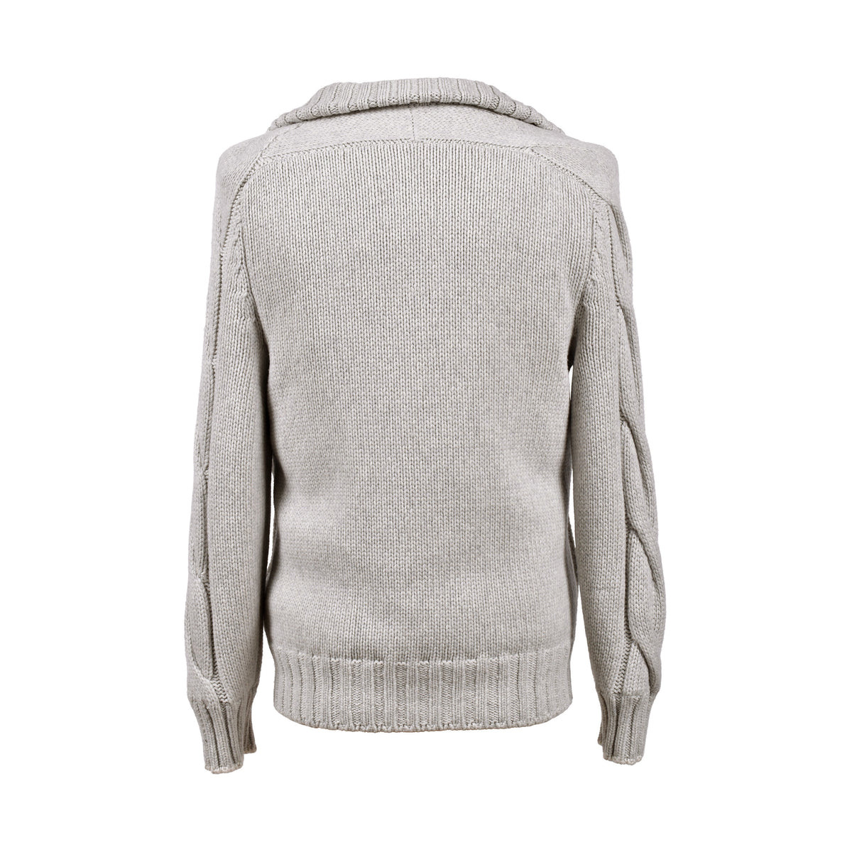BRUNELLO CUCINELLI MEN'S FOG WOOL CABLE KNIT JACKET