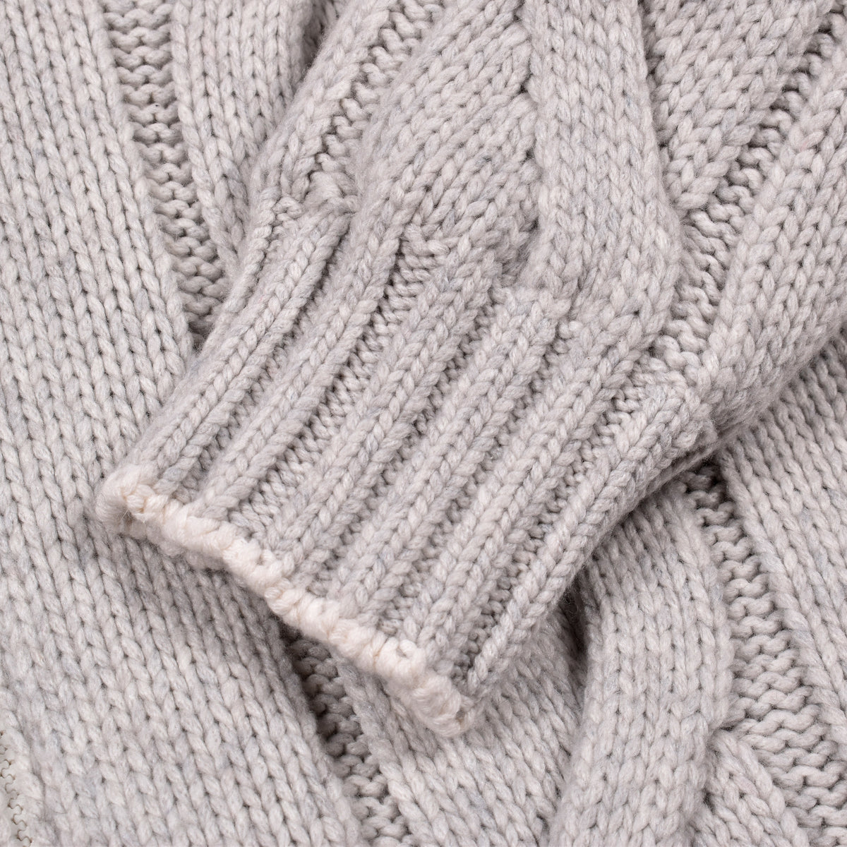 BRUNELLO CUCINELLI MEN'S FOG WOOL CABLE KNIT JACKET