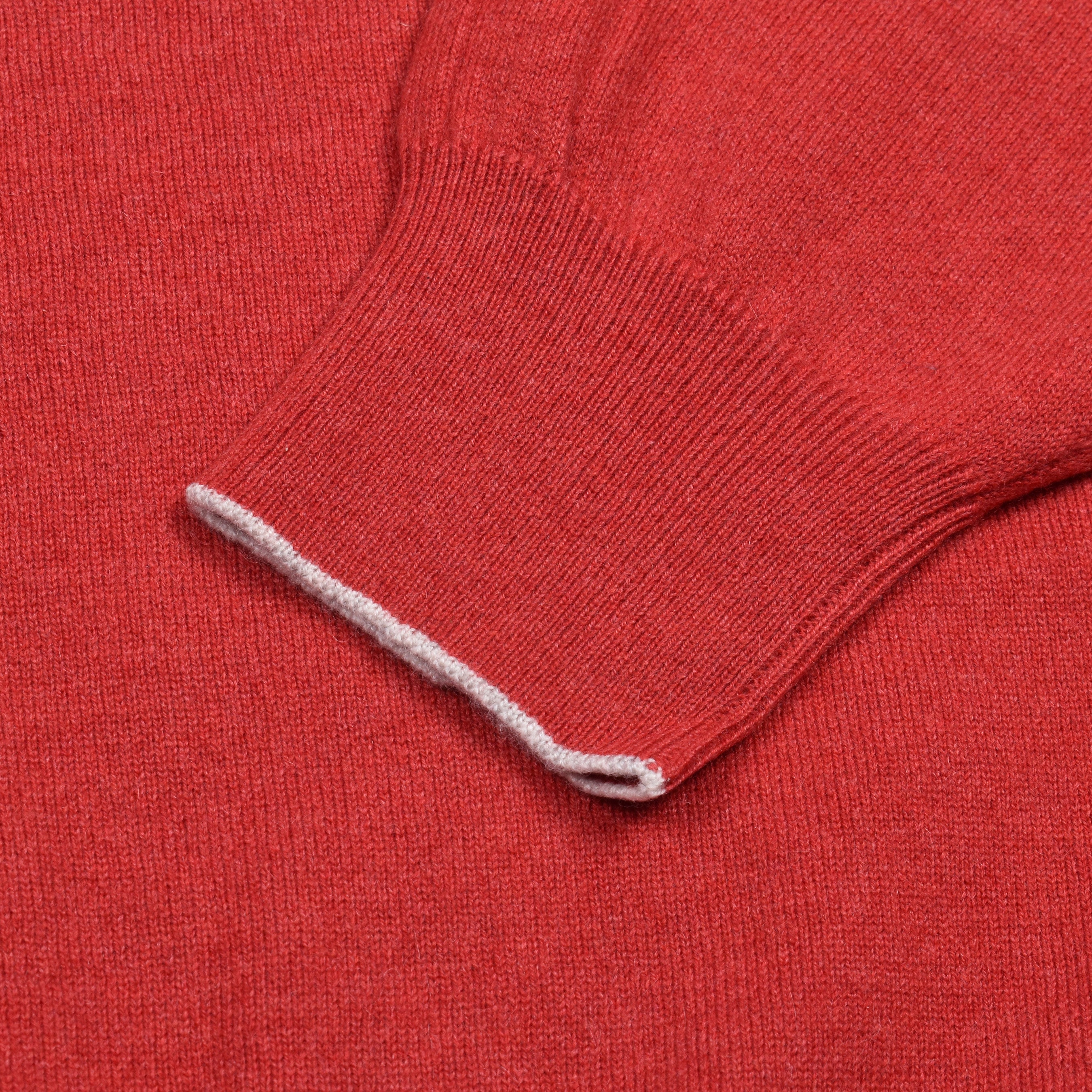 BRUNELLO CUCINELLI MEN'S RED CASHMERE CREWNECK SWEATER