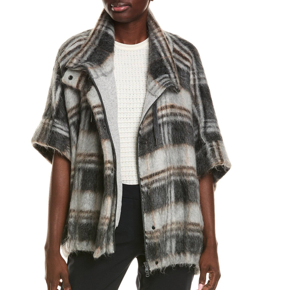 BRUNELLO CUCINELLI WOMEN'S WOOL BLEND HOODIE STYLE ZIP UP JACKET
