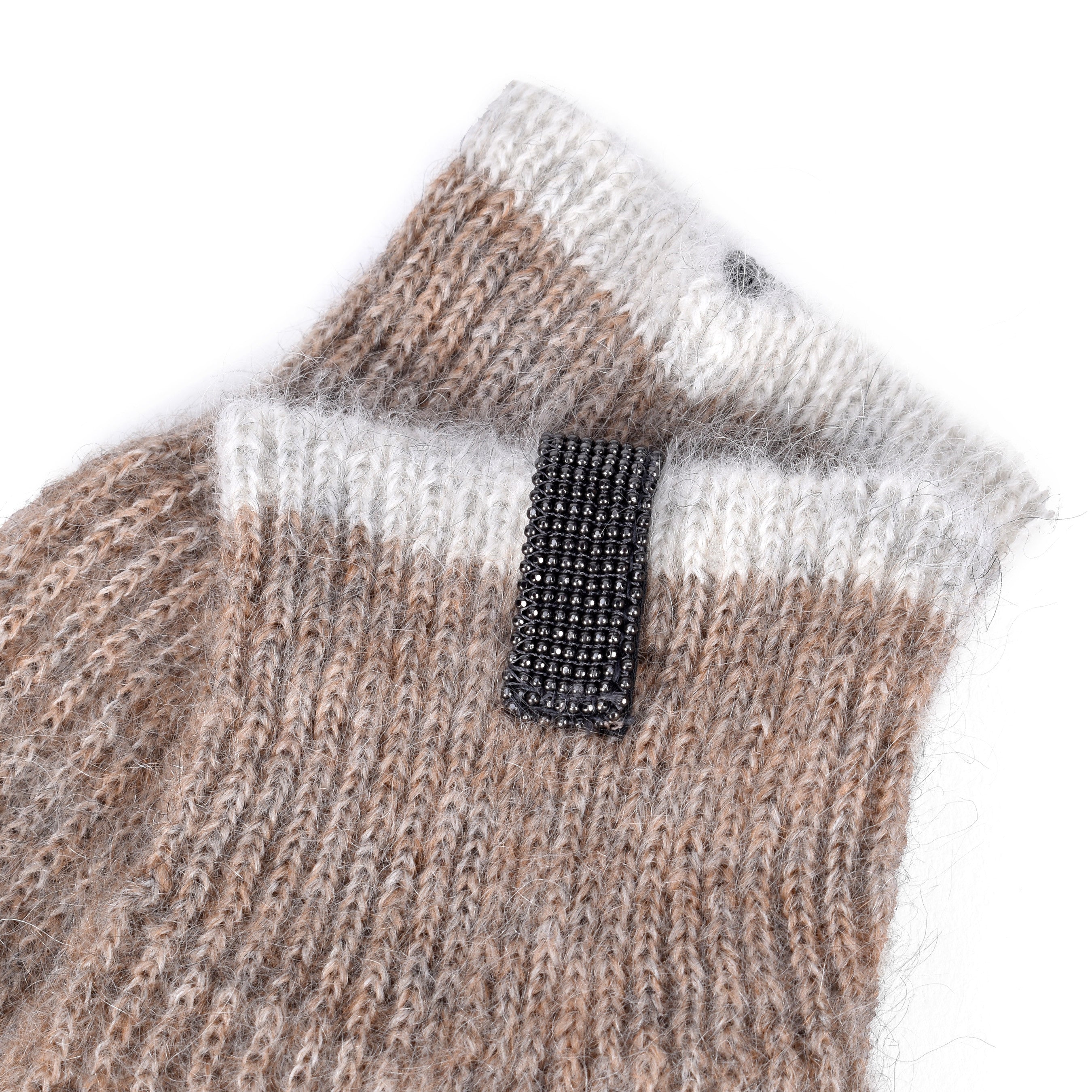 BRUNELLO CUCINELLI WOMEN'S TWO TONE MONILI BEAD ACCENT MOHAIR SOCKS