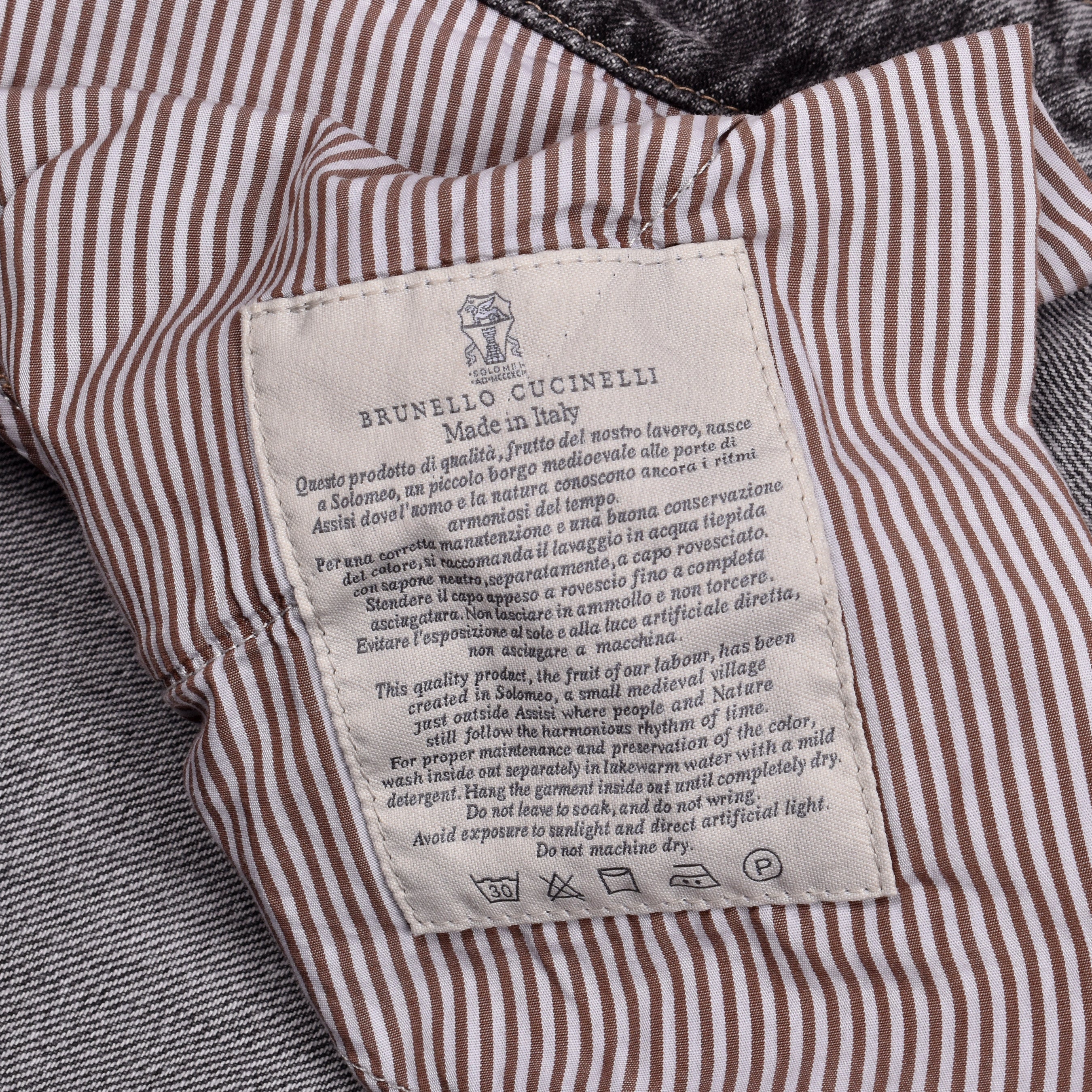 BRUNELLO CUCINELLI MEN'S GRAY DENIM TRADITIONAL FIT JEANS