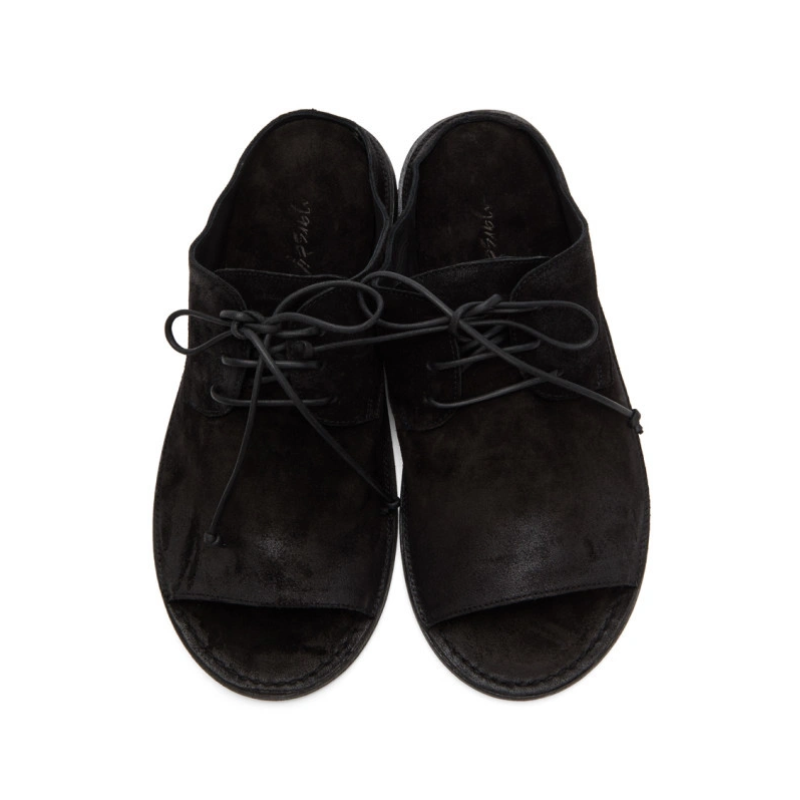 Mens | Marsèll Sandalaccio Suede Lace-Up Sandal Black