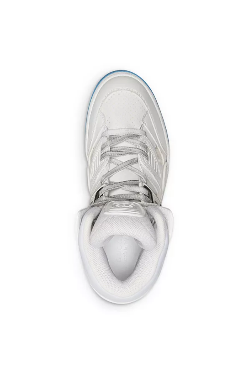 Gucci Men's Basket High-Top Sneakers -Great White