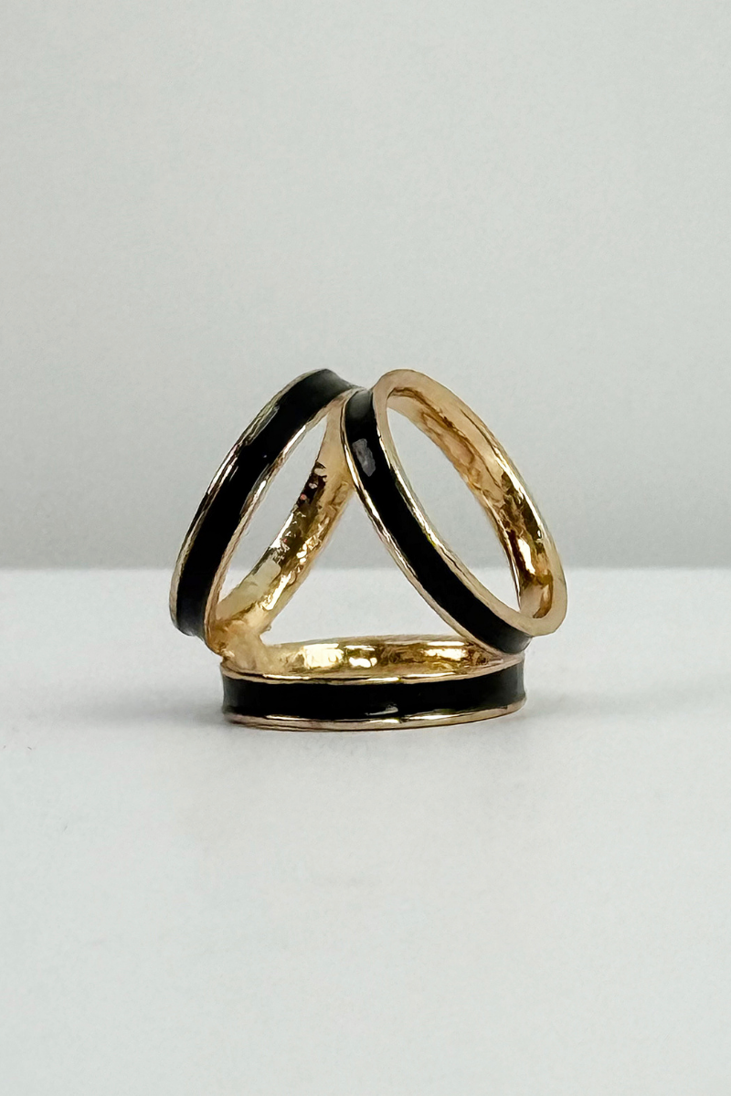 Max Simple Triple Loop Scarf Ring Black