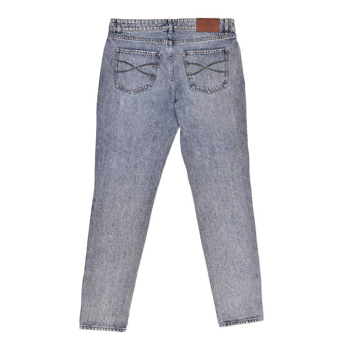 BRUNELLO CUCINELLI MEN'S LIGHT BLUE DENIM TROUSERS