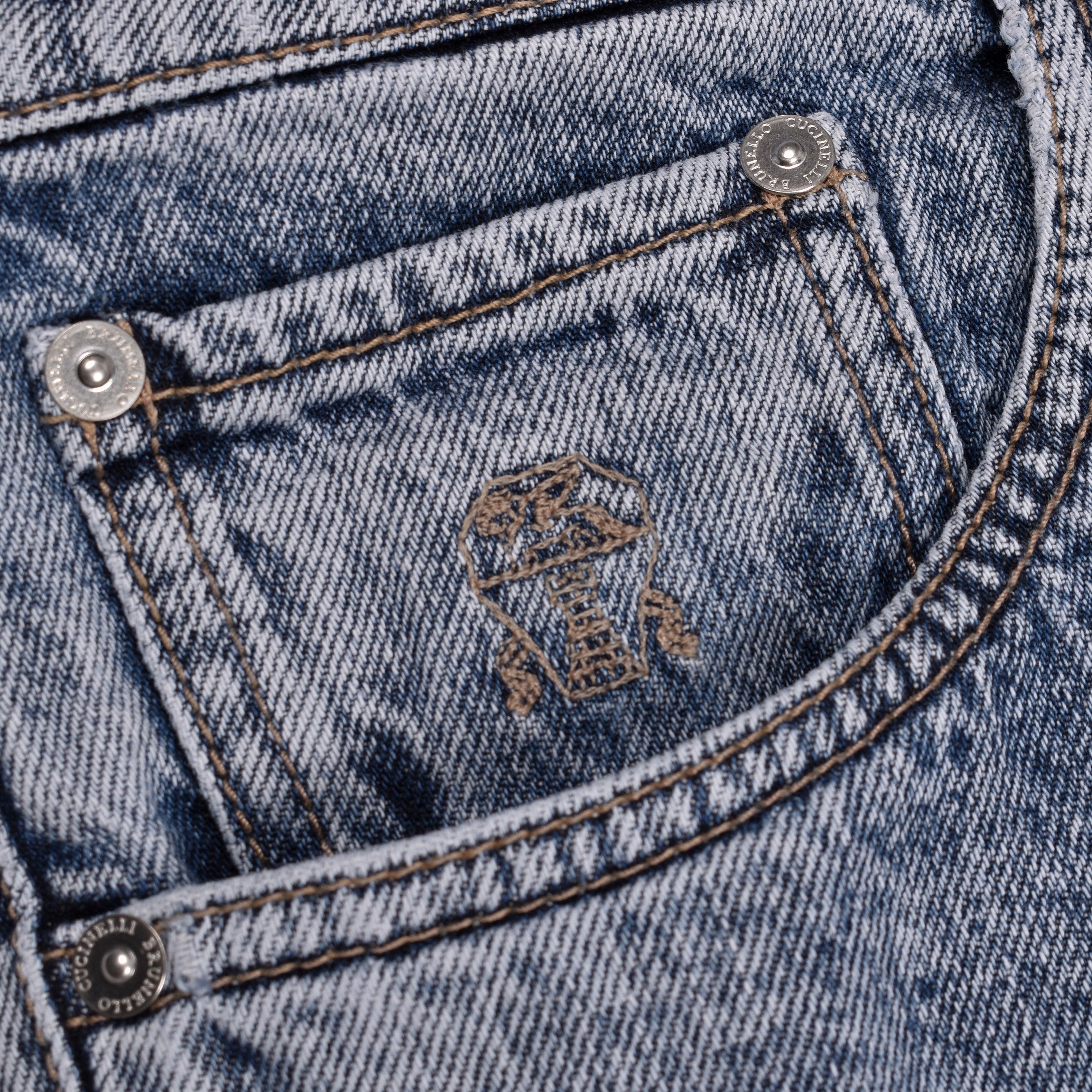 BRUNELLO CUCINELLI MEN'S LIGHT WASH DENIM JEANS