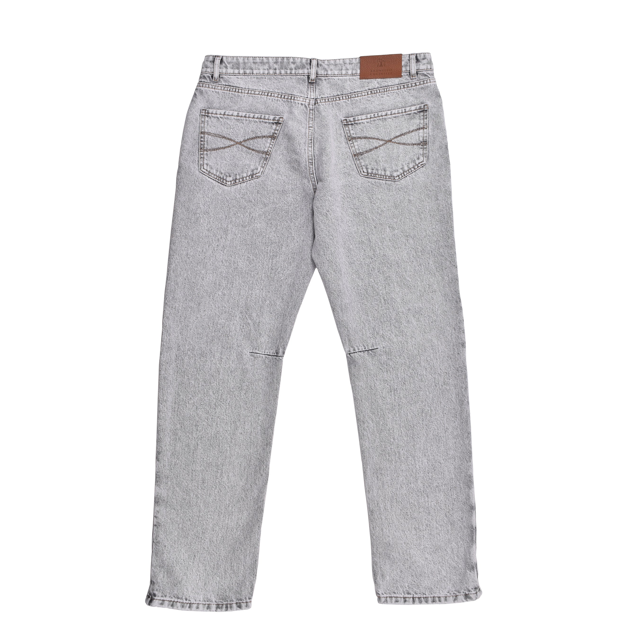 BRUNELLO CUCINELLI MEN'S STONE DENIM FIVE-POCKET JEANS