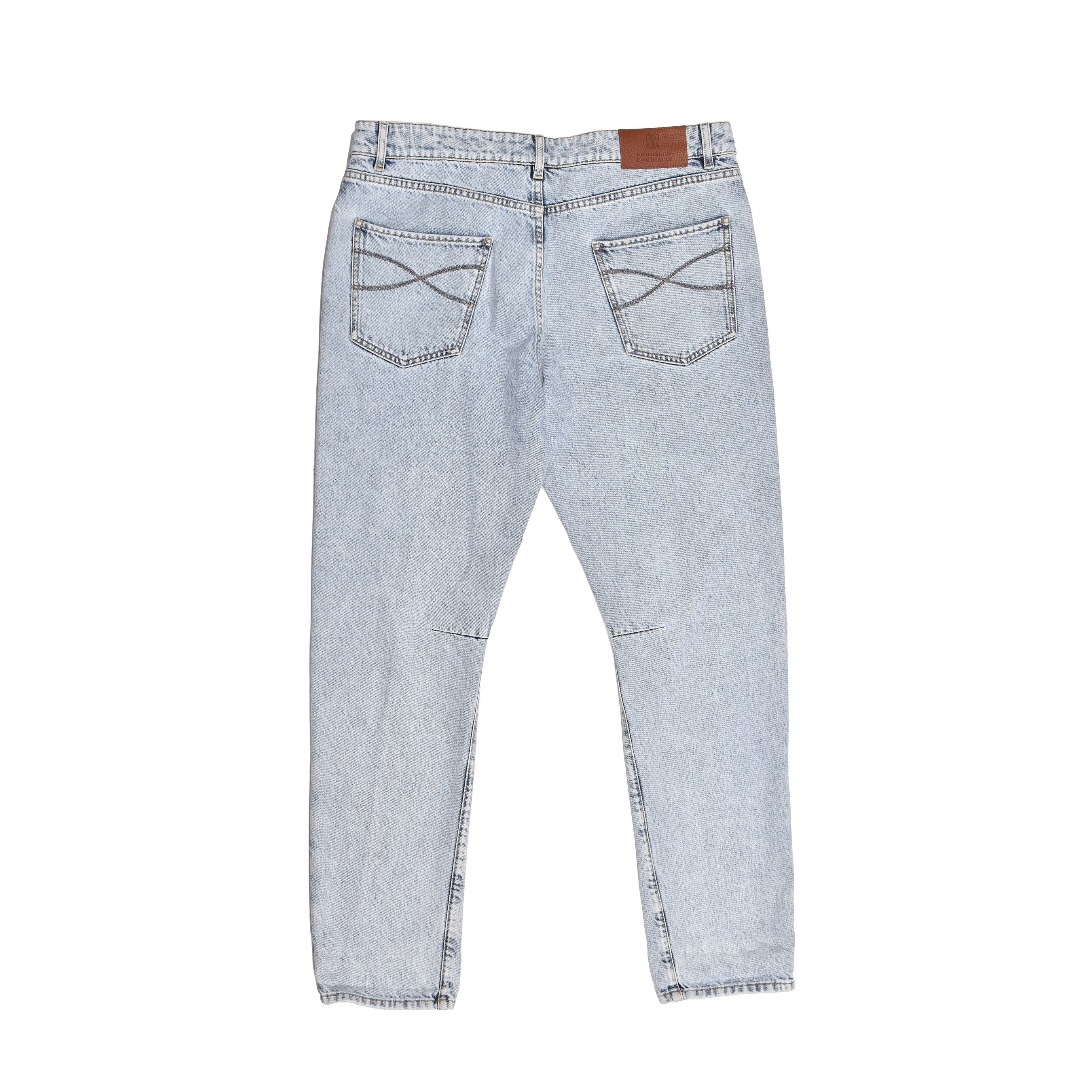 BRUNELLO CUCINELLI MEN'S LIGHT WASH FIVE-POCKET JEANS