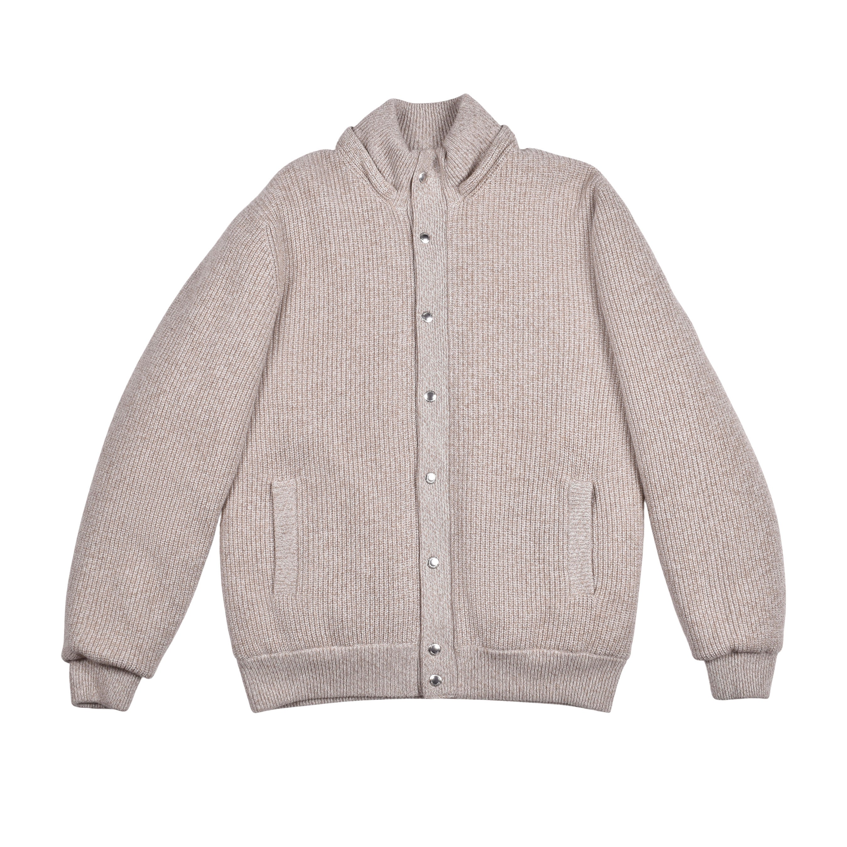BRUNELLO CUCINELLI MEN'S DOWN FILLED 100% CASHMERE HEAVY KNIT PUFFER JACKET