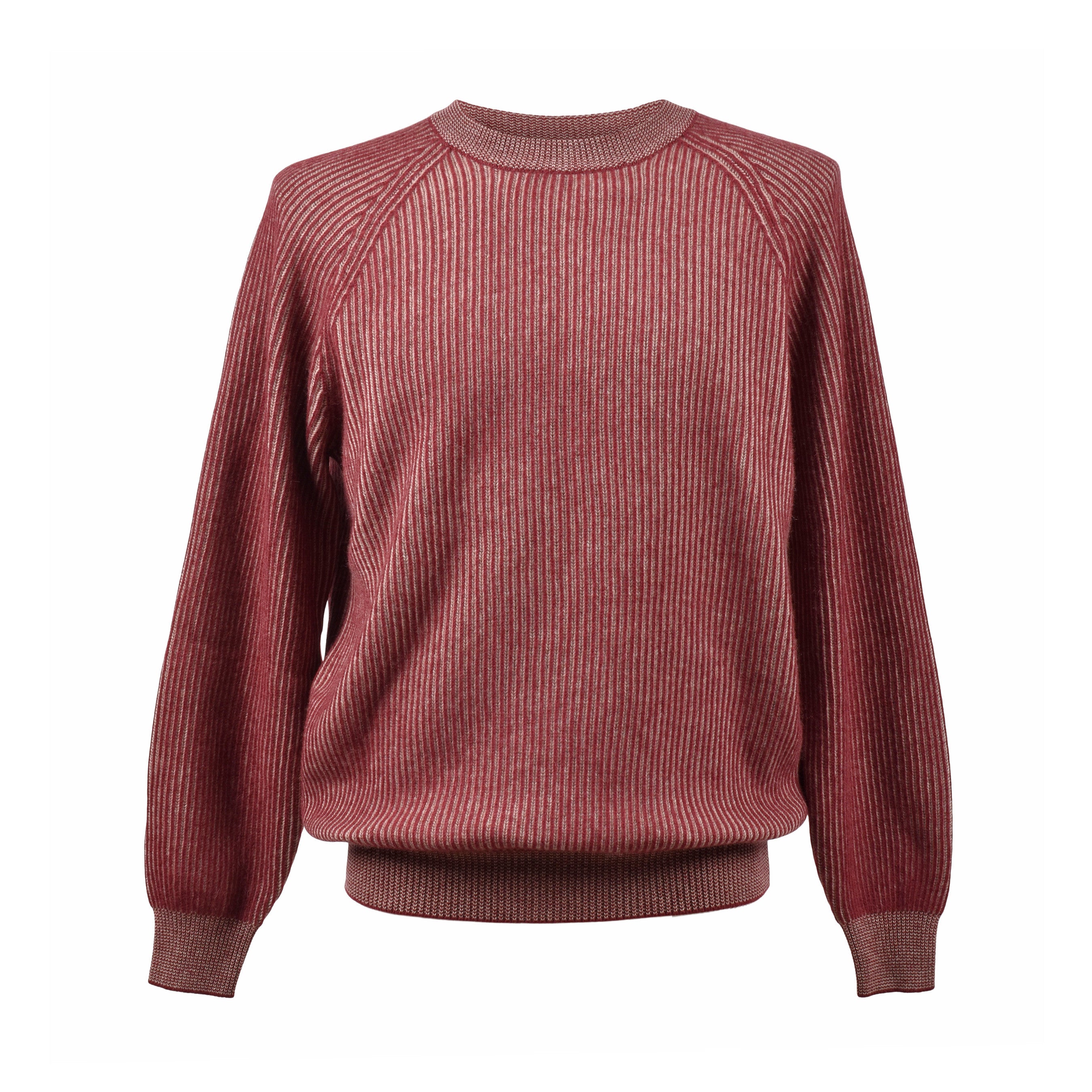 BRUNELLO CUCINELLI MEN'S 100% CASHMERE CREW NECK BURGUNDY SWEATER