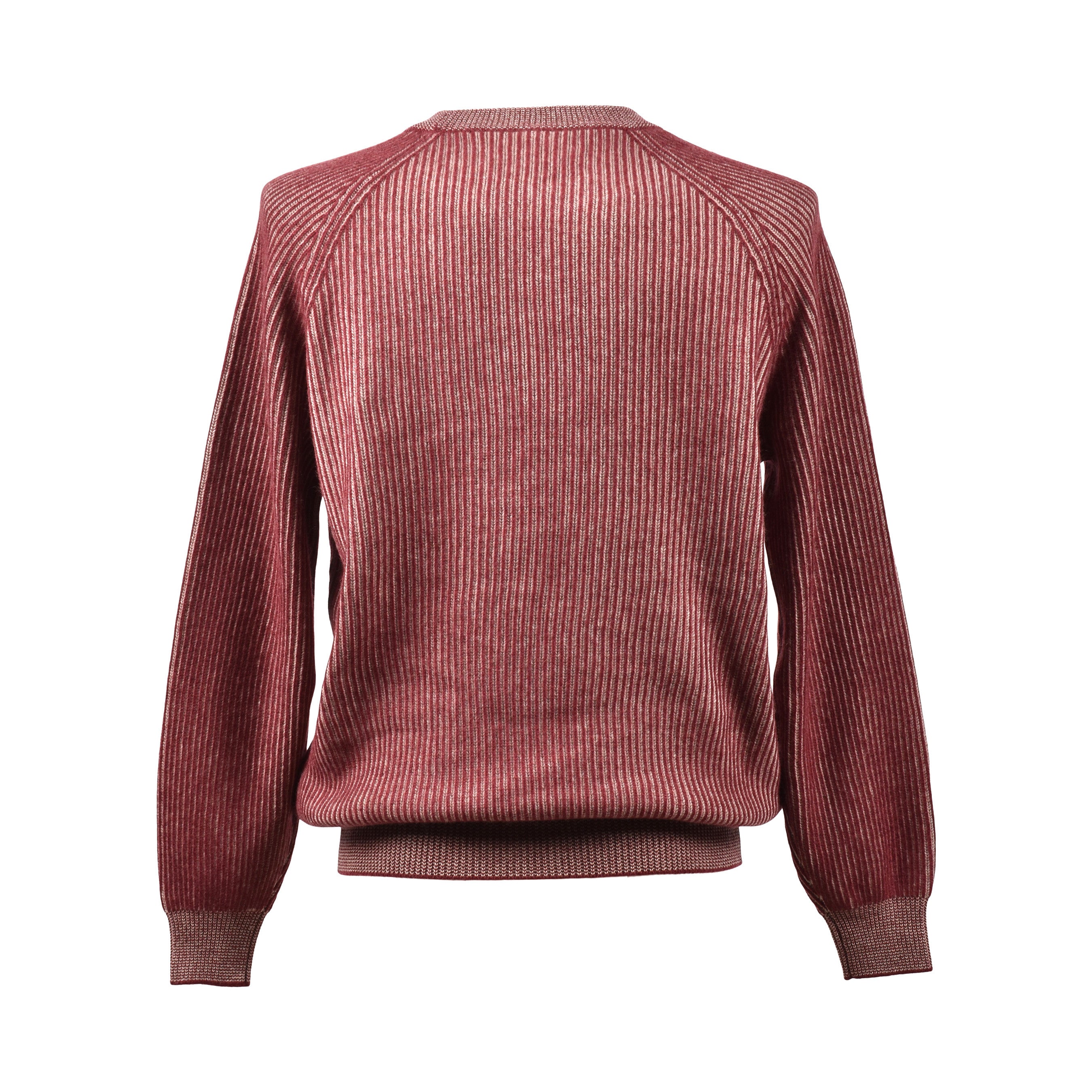 BRUNELLO CUCINELLI MEN'S 100% CASHMERE CREW NECK BURGUNDY SWEATER