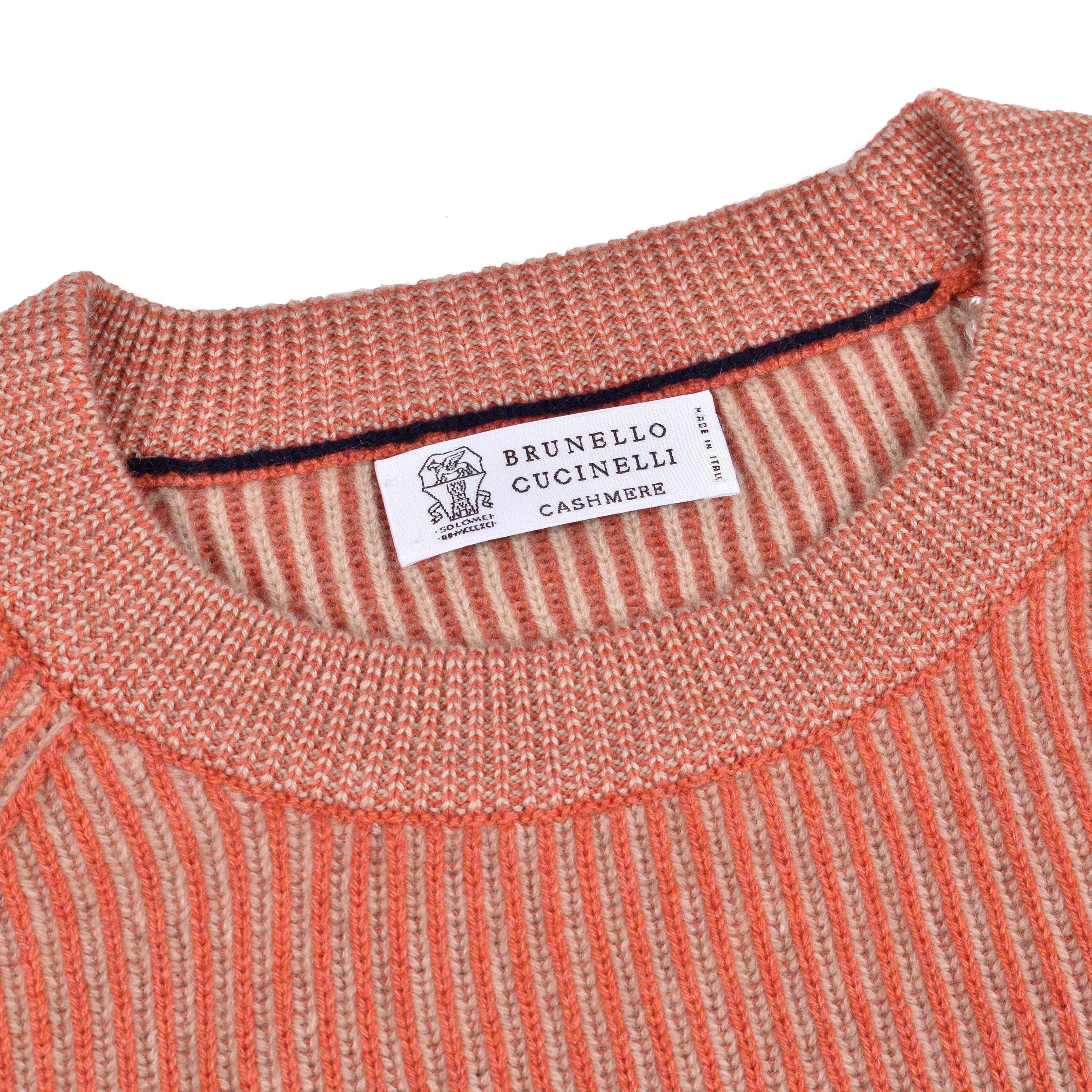 BRUNELLO CUCINELLI MEN'S CARROT CASHMERE CREW NECK SWEATER