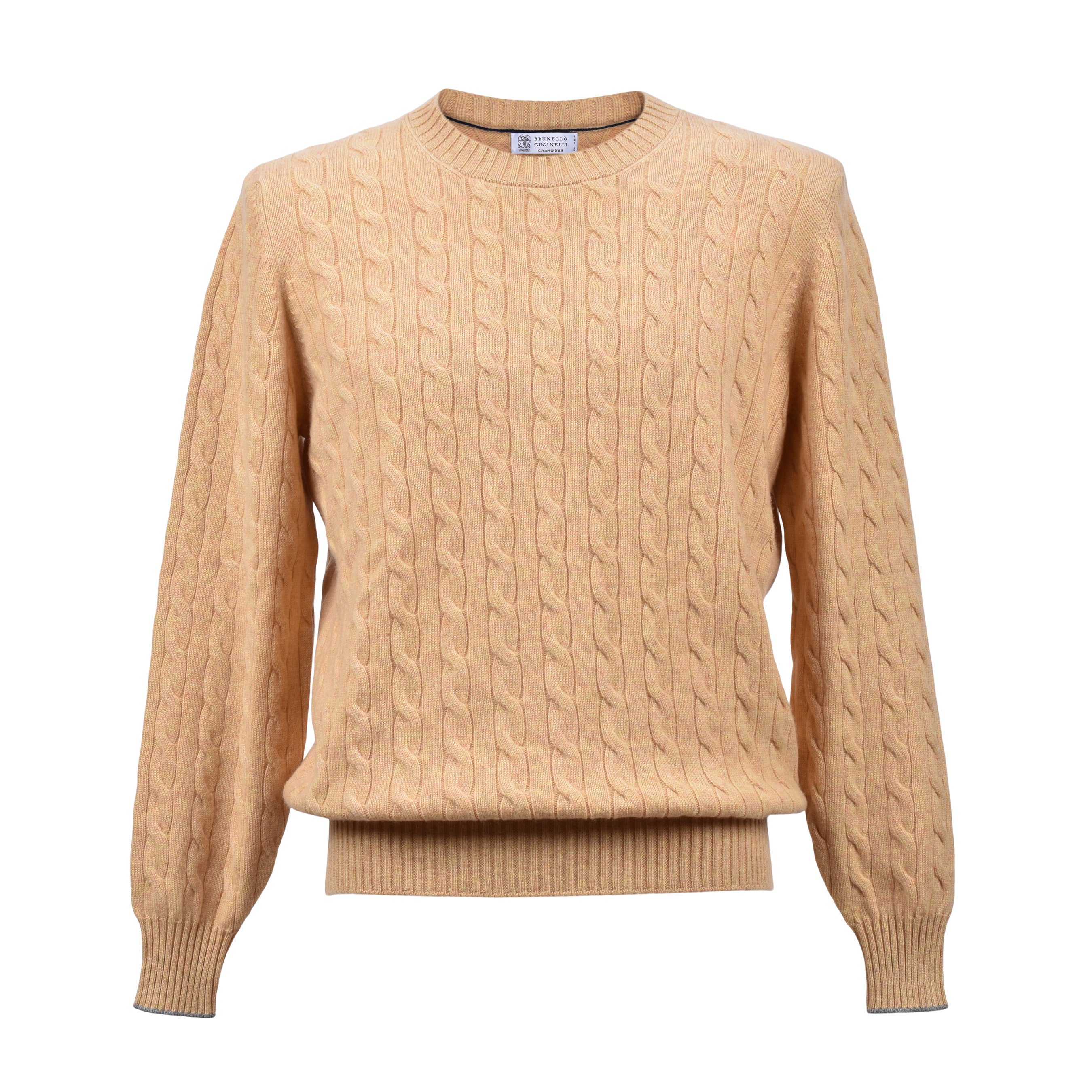 BRUNELLO CUCINELLI MEN'S 100% CASHMERE CABLE KNIT CREW NECK SWEATER/PULLOVER NEW