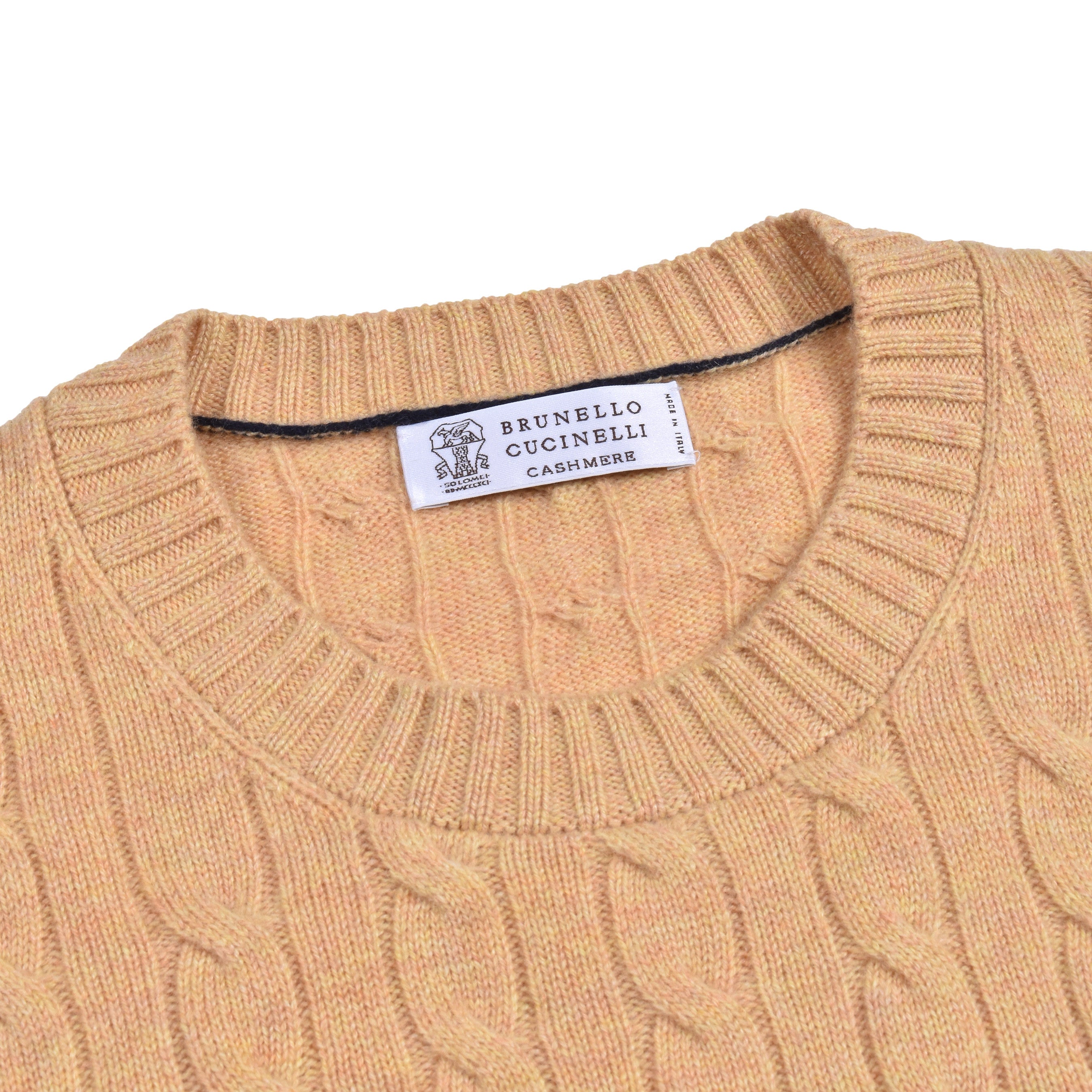 BRUNELLO CUCINELLI MEN'S 100% CASHMERE CABLE KNIT CREW NECK SWEATER/PULLOVER NEW
