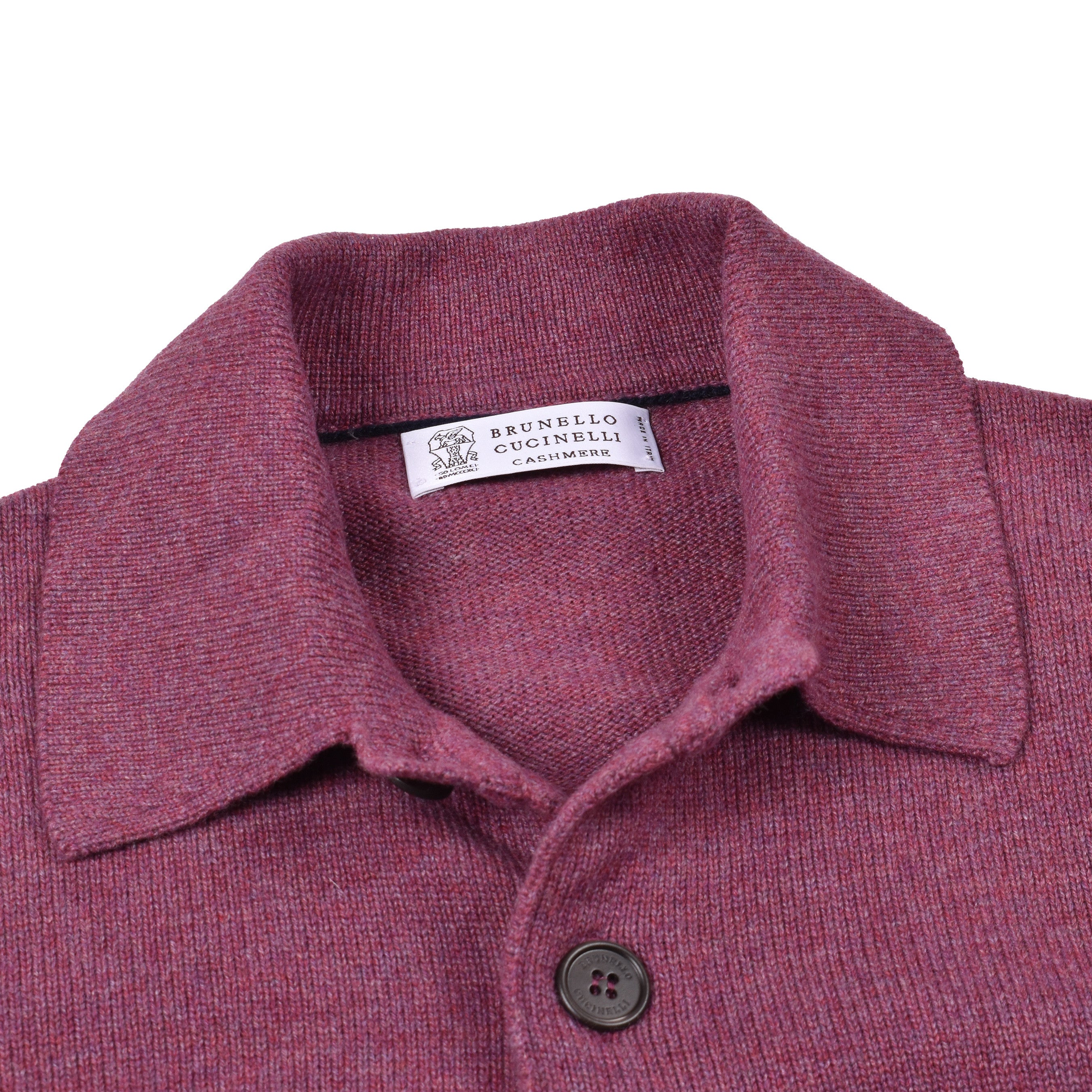 BRUNELLO CUCINELLI MEN'S GRAPE CASHMERE BUTTON-DOWN CARDIGAN