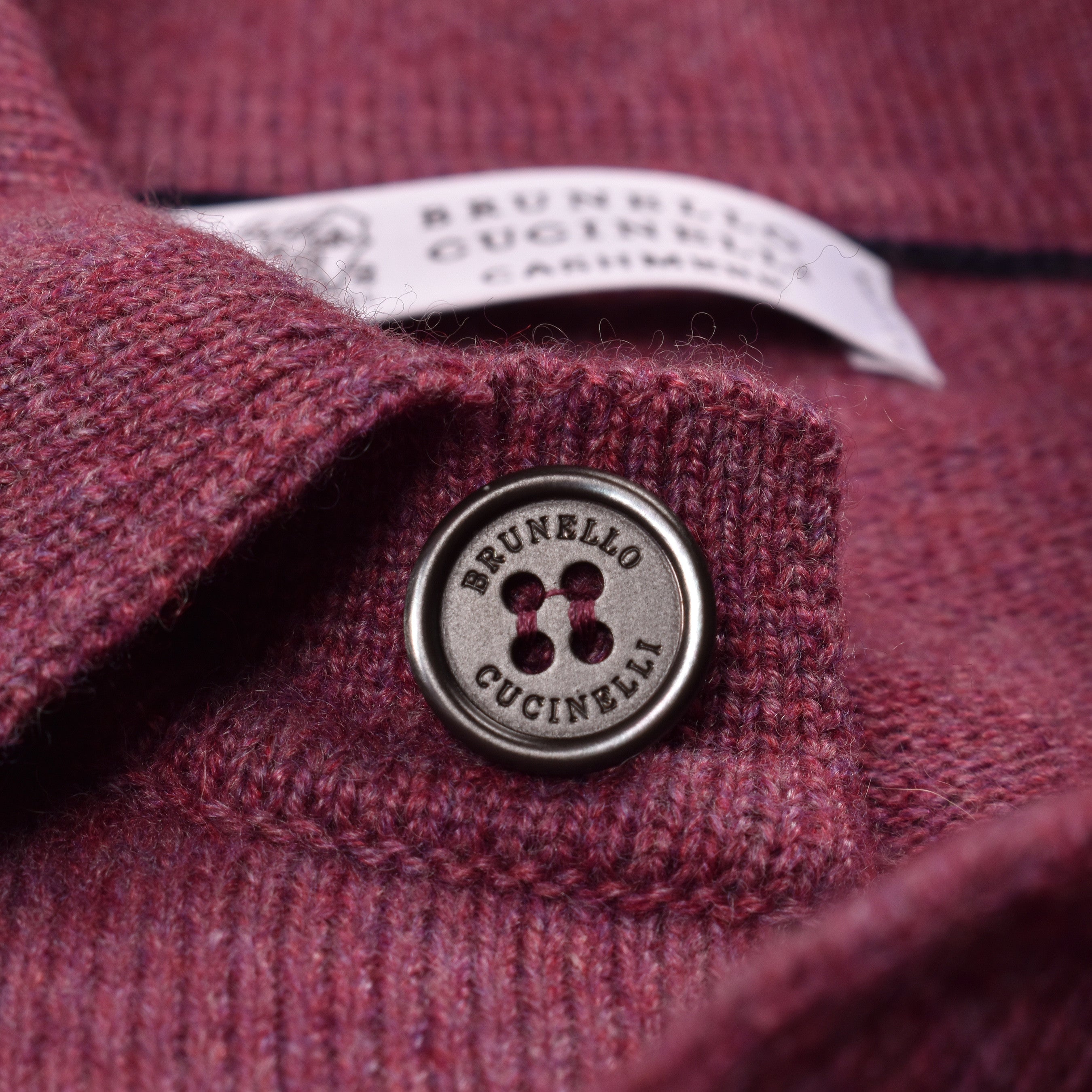BRUNELLO CUCINELLI MEN'S GRAPE CASHMERE BUTTON-DOWN CARDIGAN