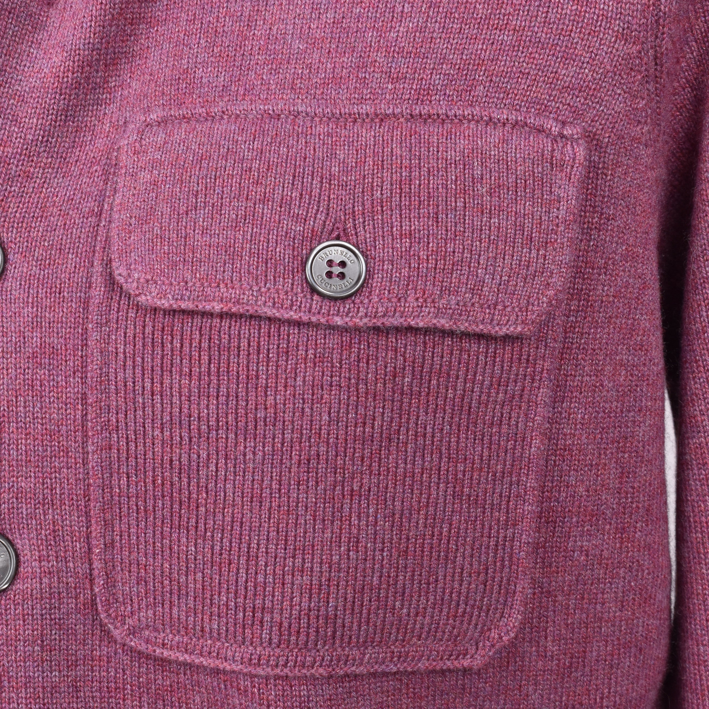 BRUNELLO CUCINELLI MEN'S GRAPE CASHMERE BUTTON-DOWN CARDIGAN