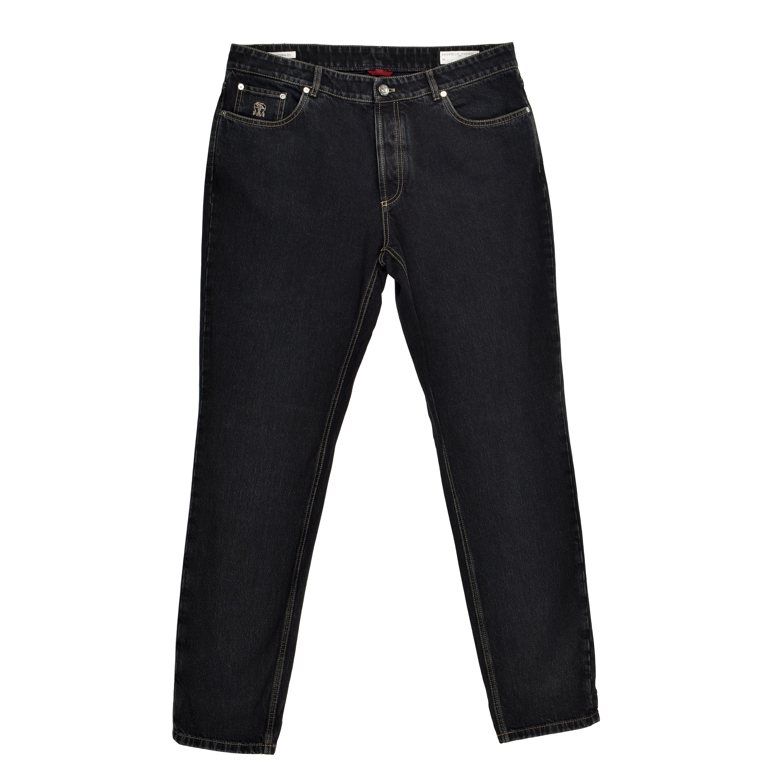 BRUNELLO CUCINELLI MEN'S DARK DENIM FIVE-POCKET JEANS
