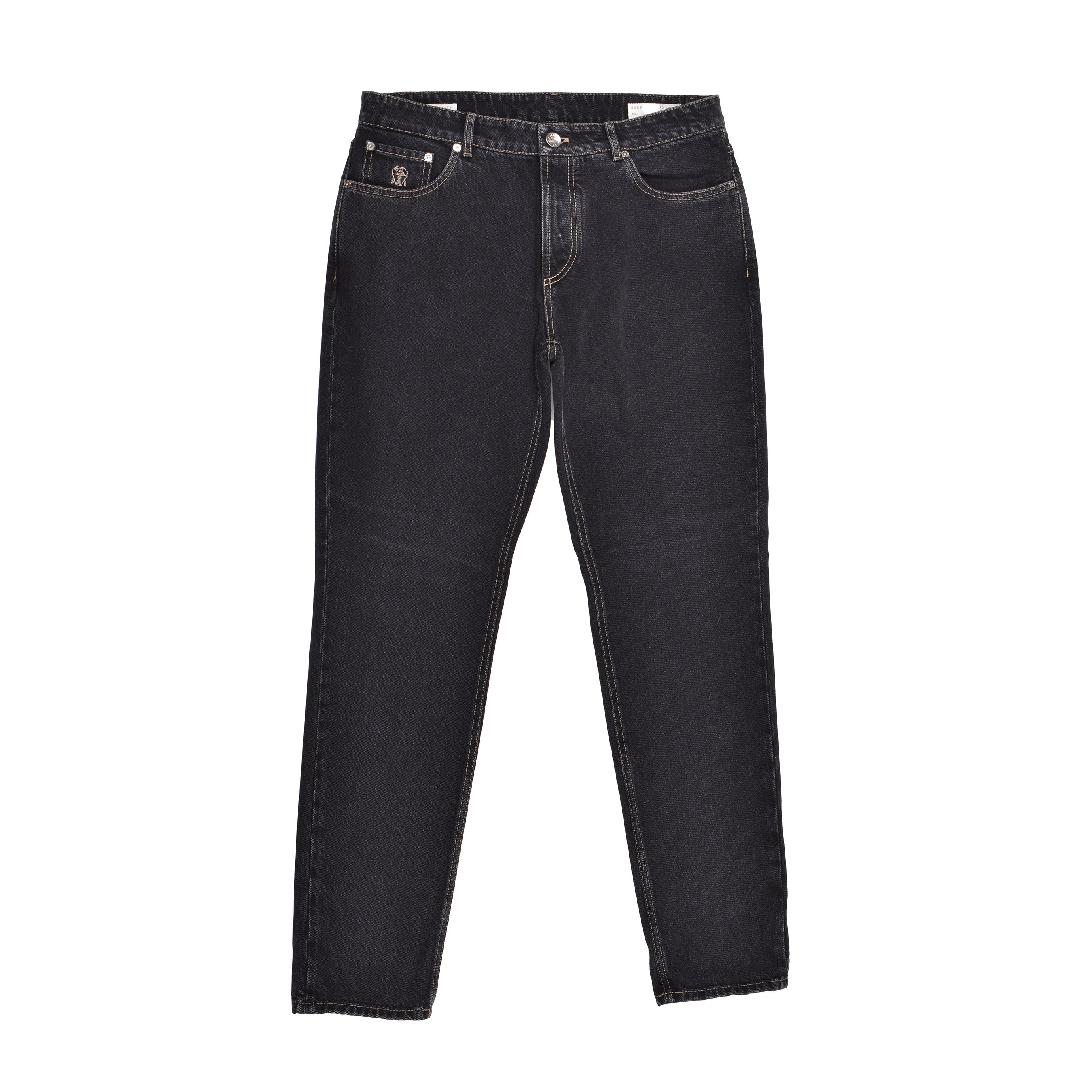 BRUNELLO CUCINELLI MEN'S DARK DENIM FIVE-POCKET JEANS