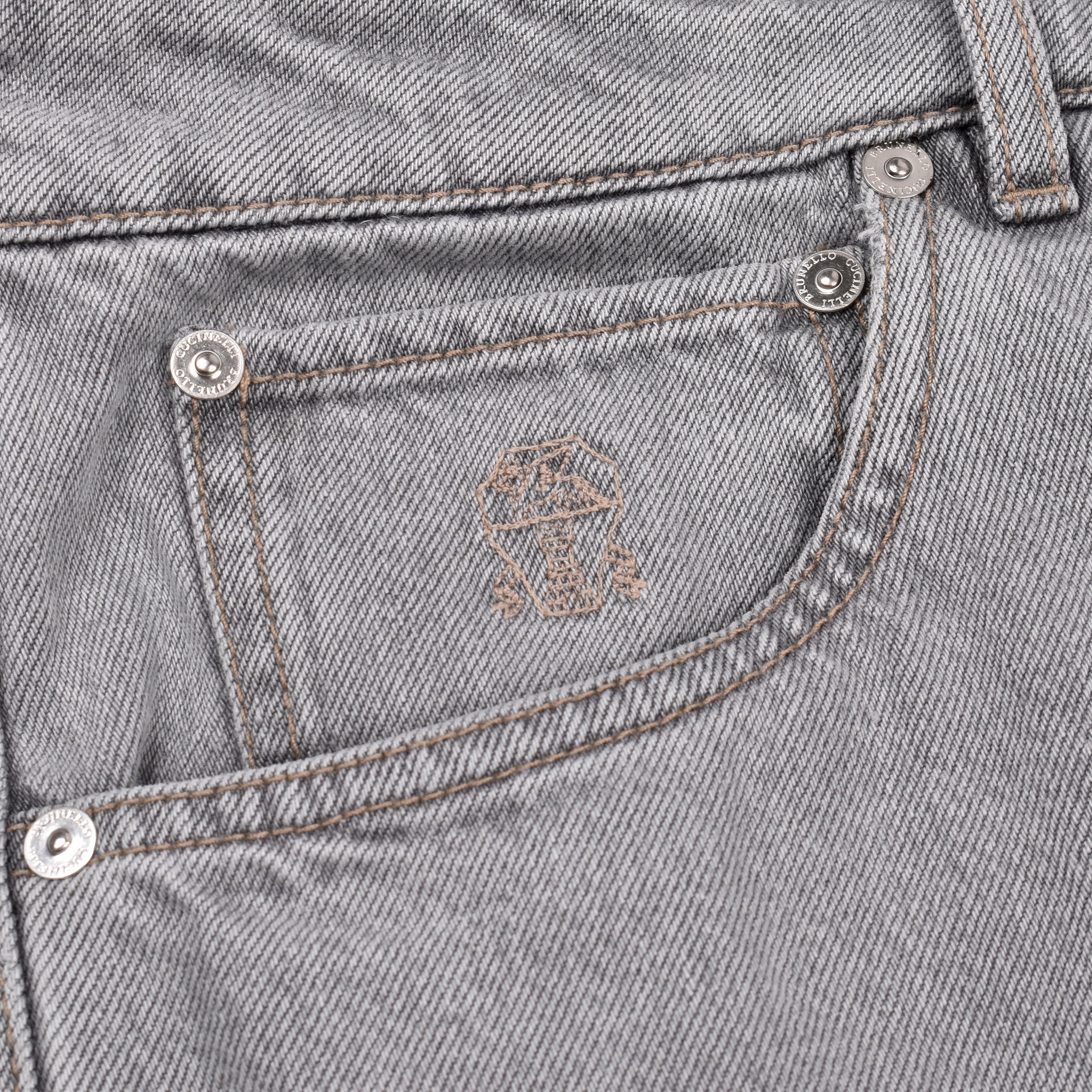 BRUNELLO CUCINELLI MEN'S LIGHT DENIM FIVE-POCKET JEANS