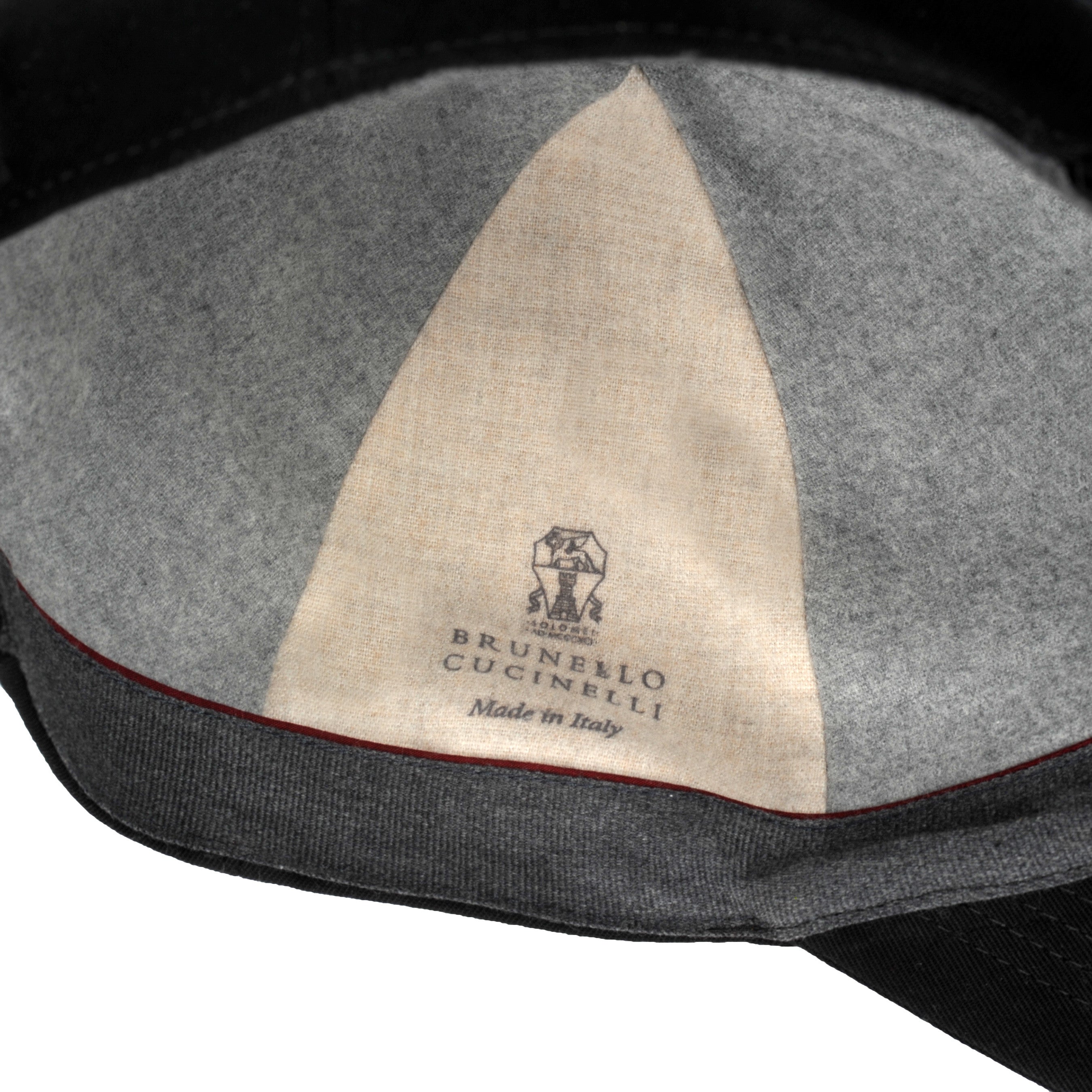 BRUNELLO CUCINELLI MEN'S 100% COTTON JET BLACK LOGO BASEBALL CAP