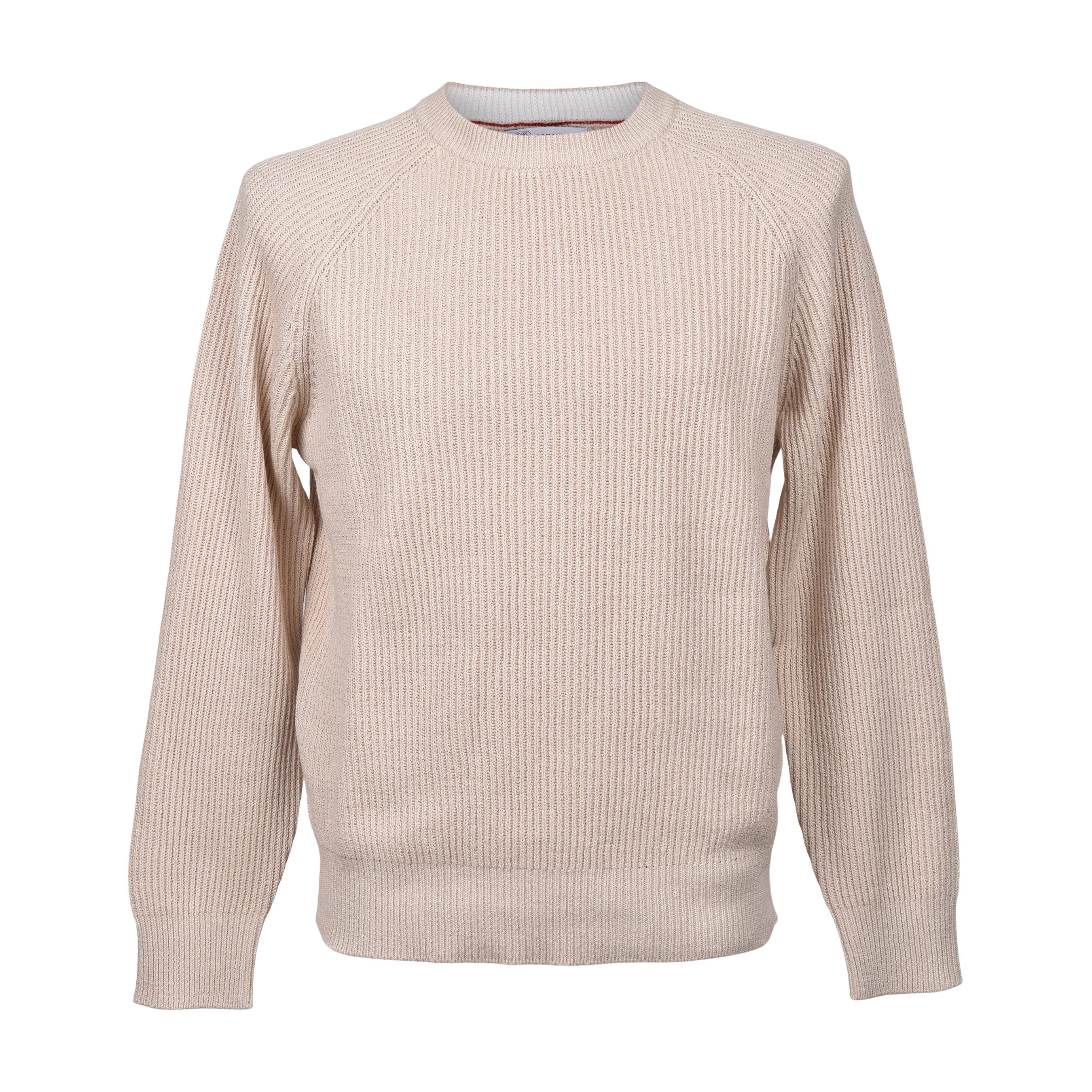 BRUNELLO CUCINELLI MEN'S ROPE ENGLISH RIB CREW NECK SWEATER