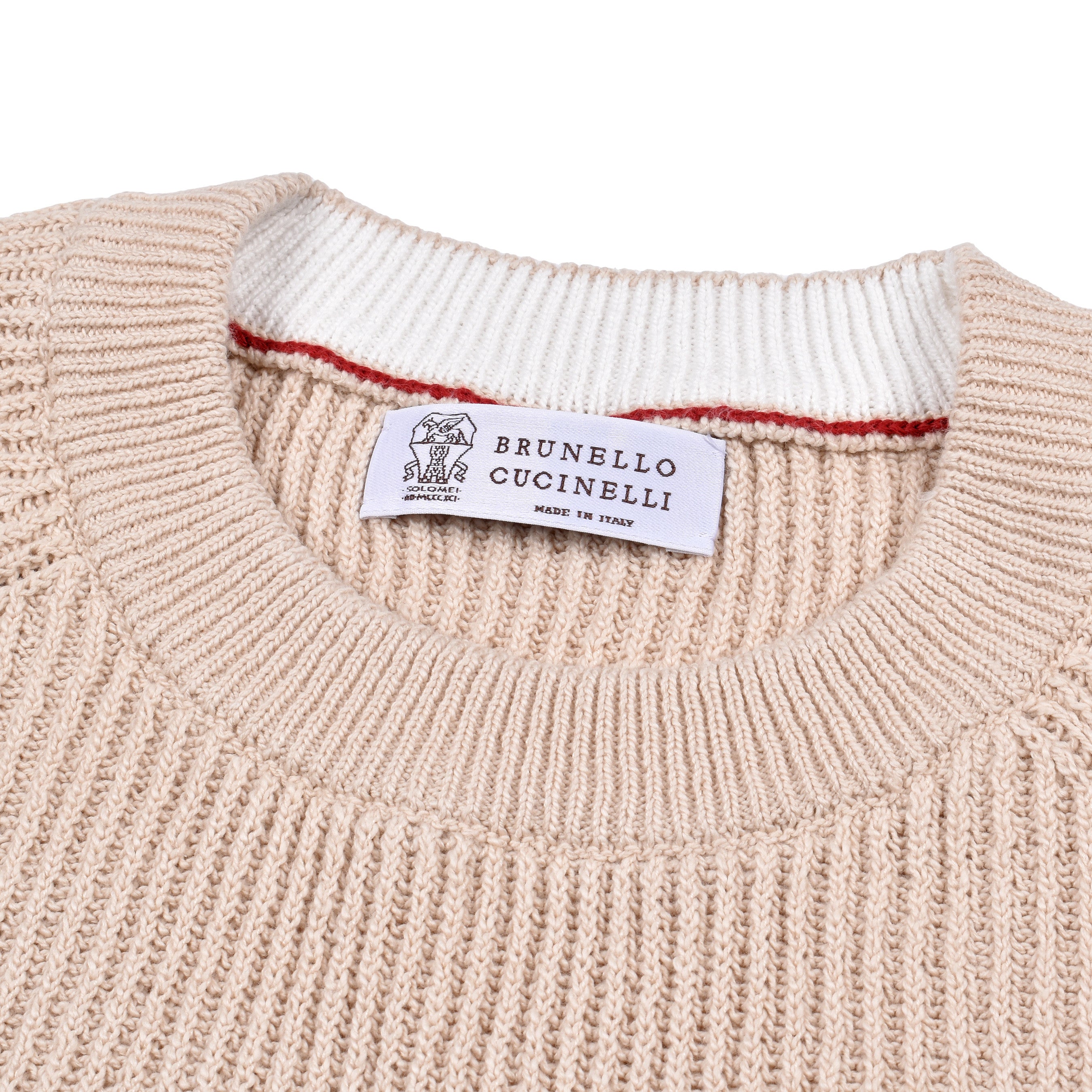 BRUNELLO CUCINELLI MEN'S ROPE ENGLISH RIB CREW NECK SWEATER