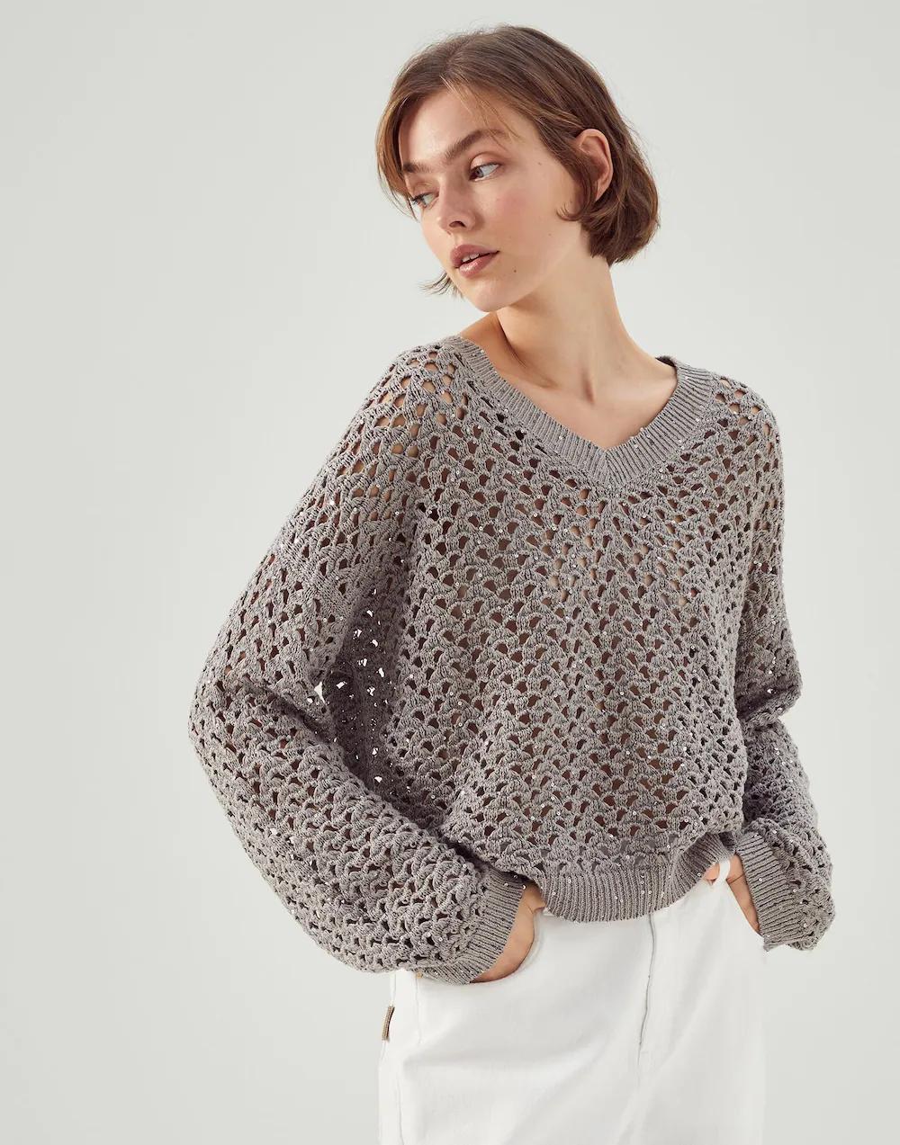 BRUNELLO CUCINELLI WOMEN'S SWEATER M70572202_C8153 NWT