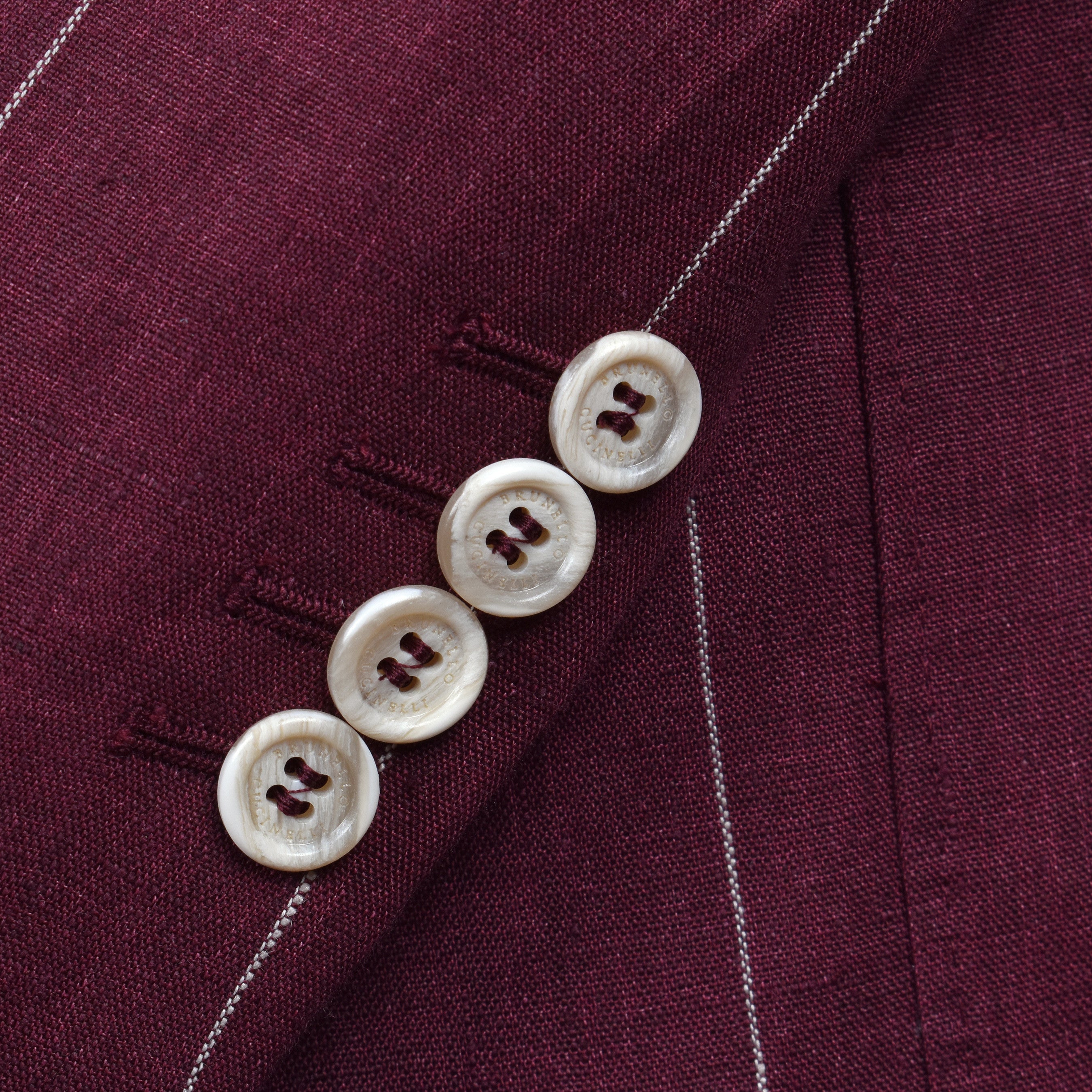 BRUNELLO CUCINELLI MEN'S 100% LINEN 3 BUTTON STRIPED CASUAL SUIT NEW