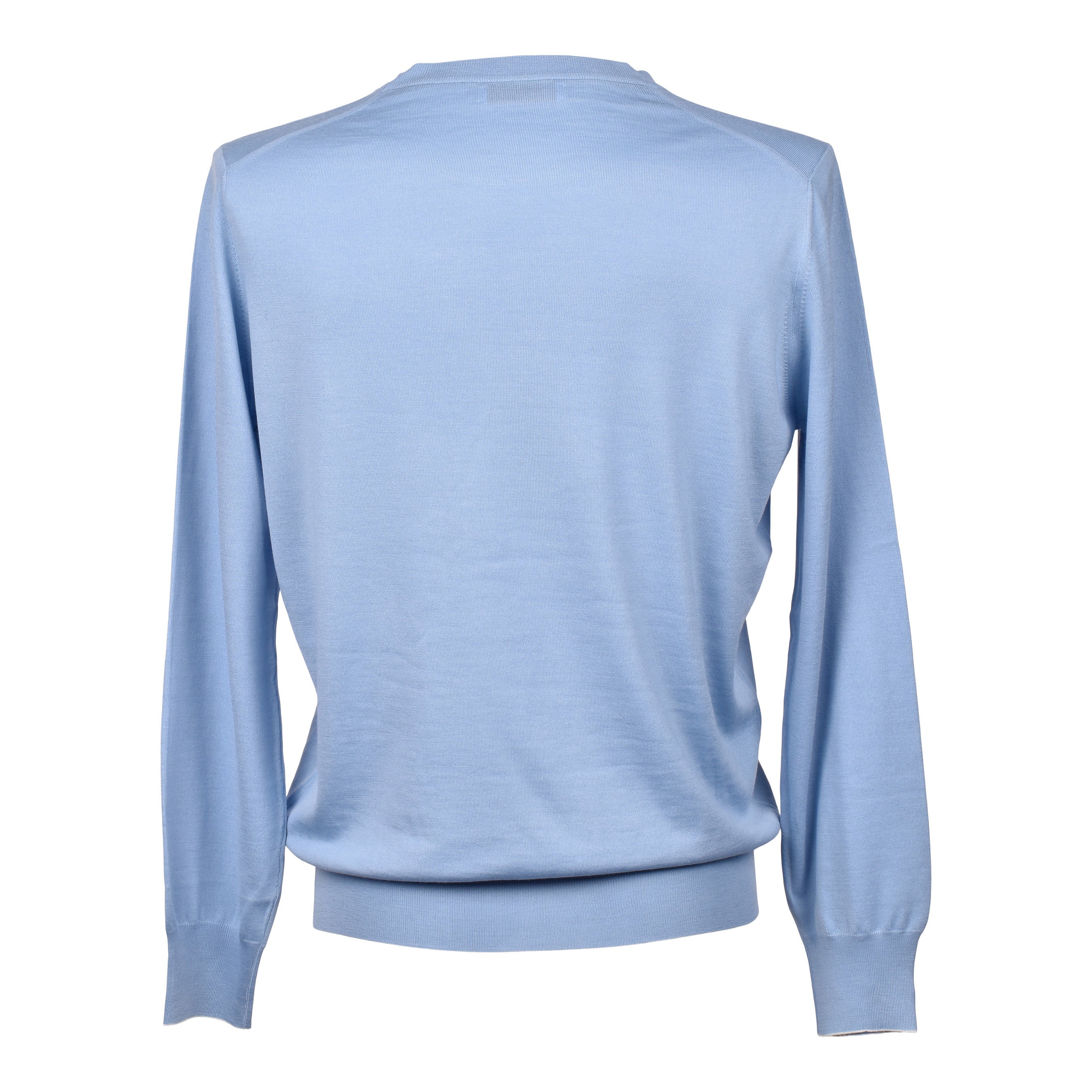 BRUNELLO CUCINELLI MEN'S TURQUOISE CASHMERE BLEND CREW NECK SWEATER