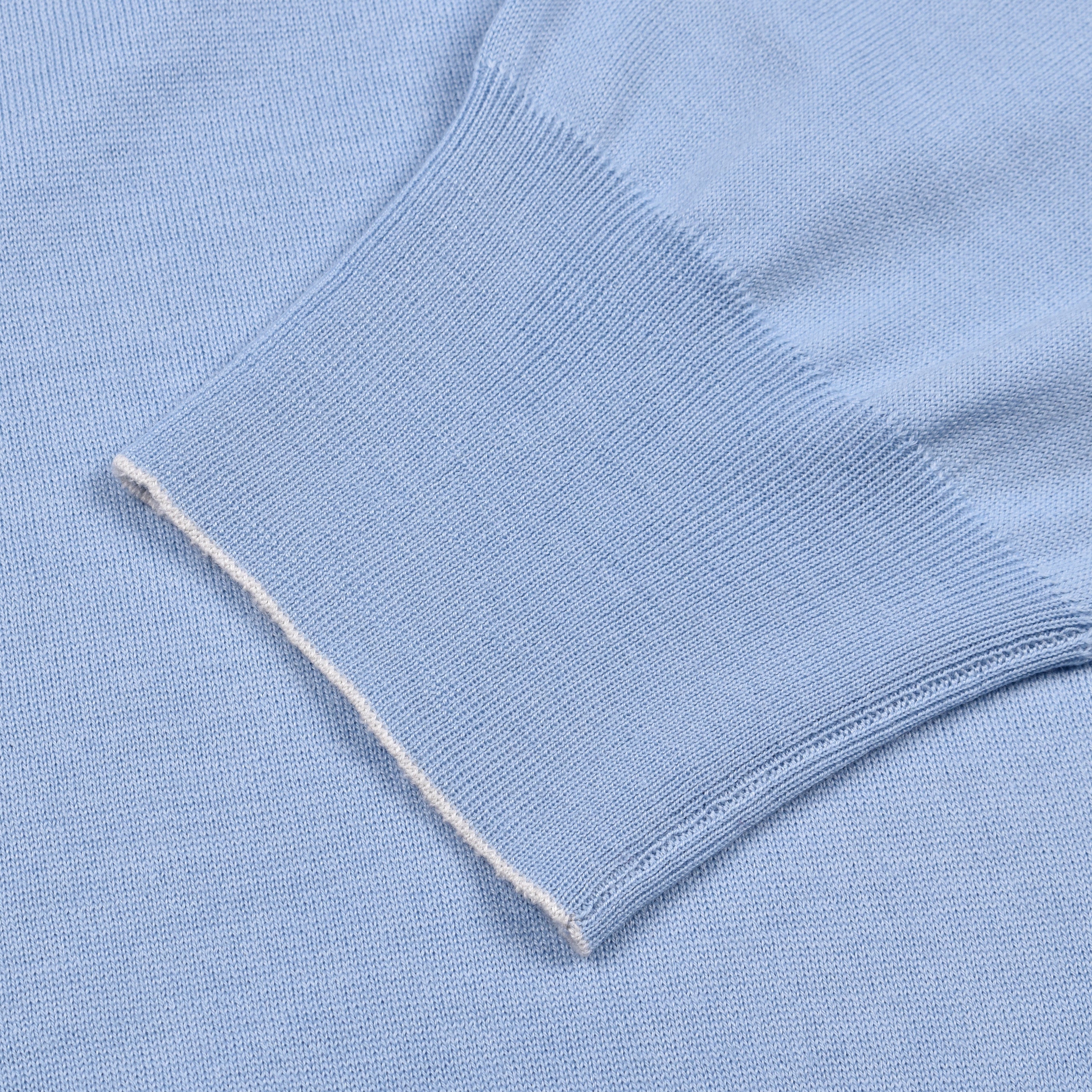 BRUNELLO CUCINELLI MEN'S TURQUOISE CASHMERE BLEND CREW NECK SWEATER