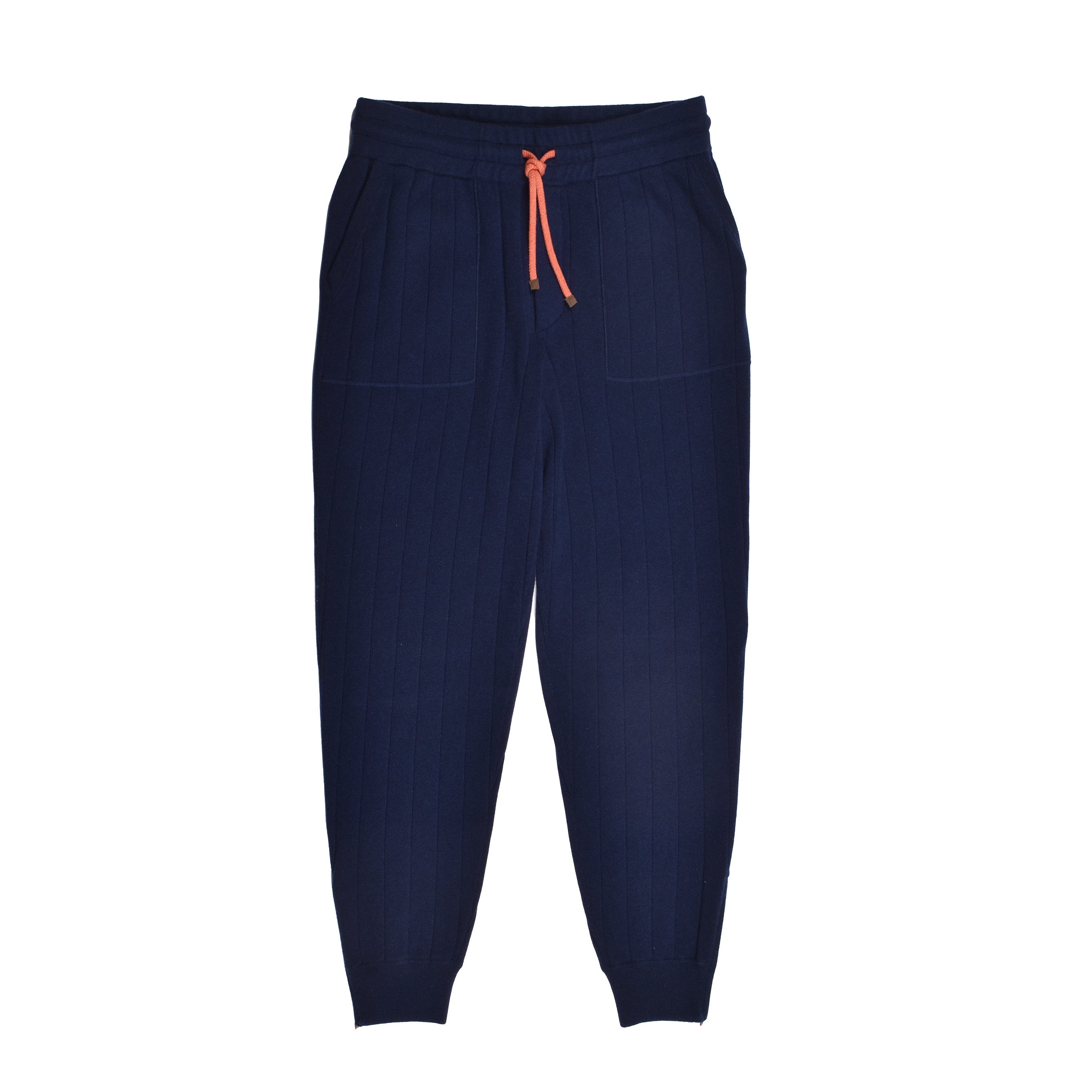 BRUNELLO CUCINELLI MEN'S NAVY CASHMERE ATHLETIC TROUSERS