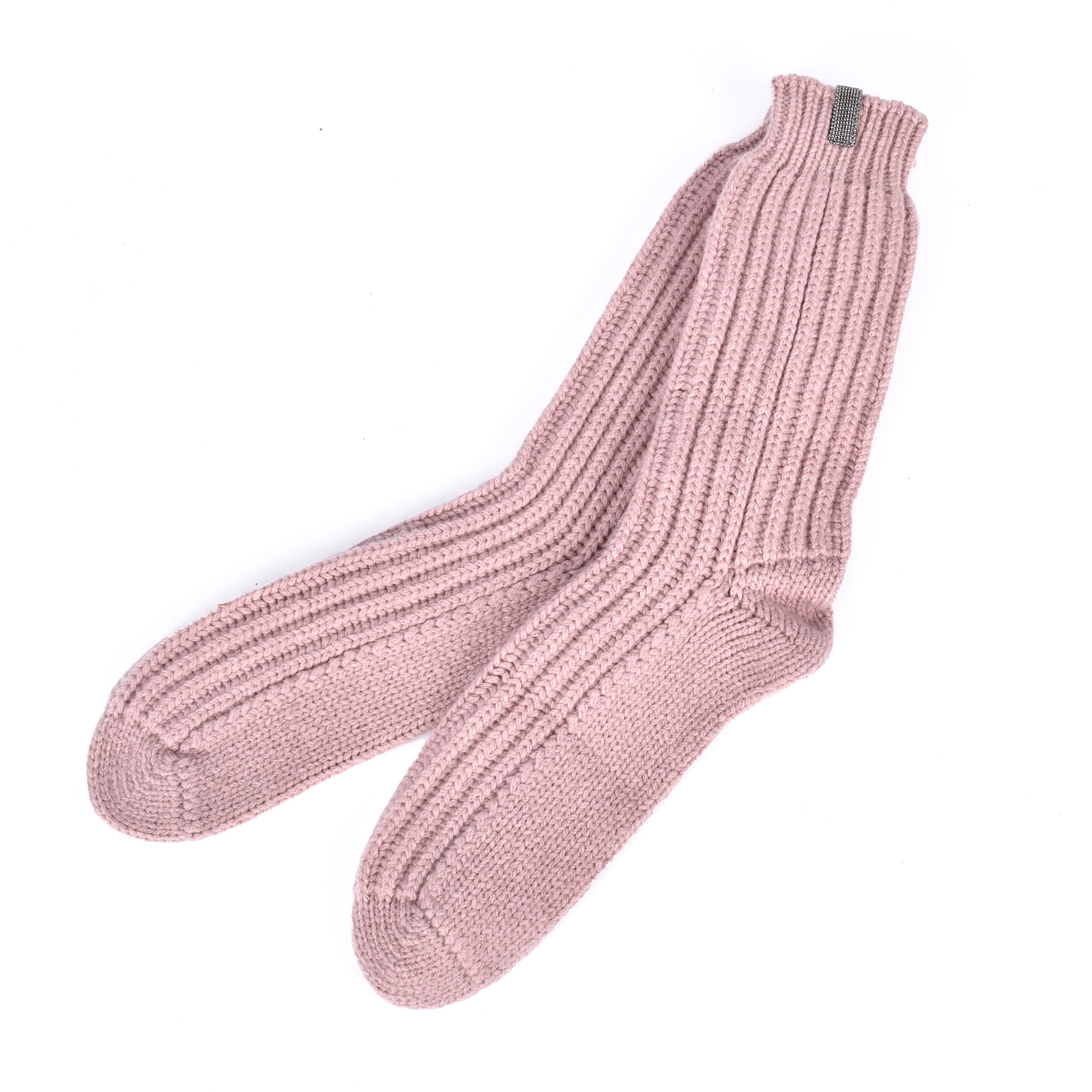 BRUNELLO CUCINELLI WOMEN'S MONILI BEAD ACCEND 100% CASHMERE KNIT SOCKS