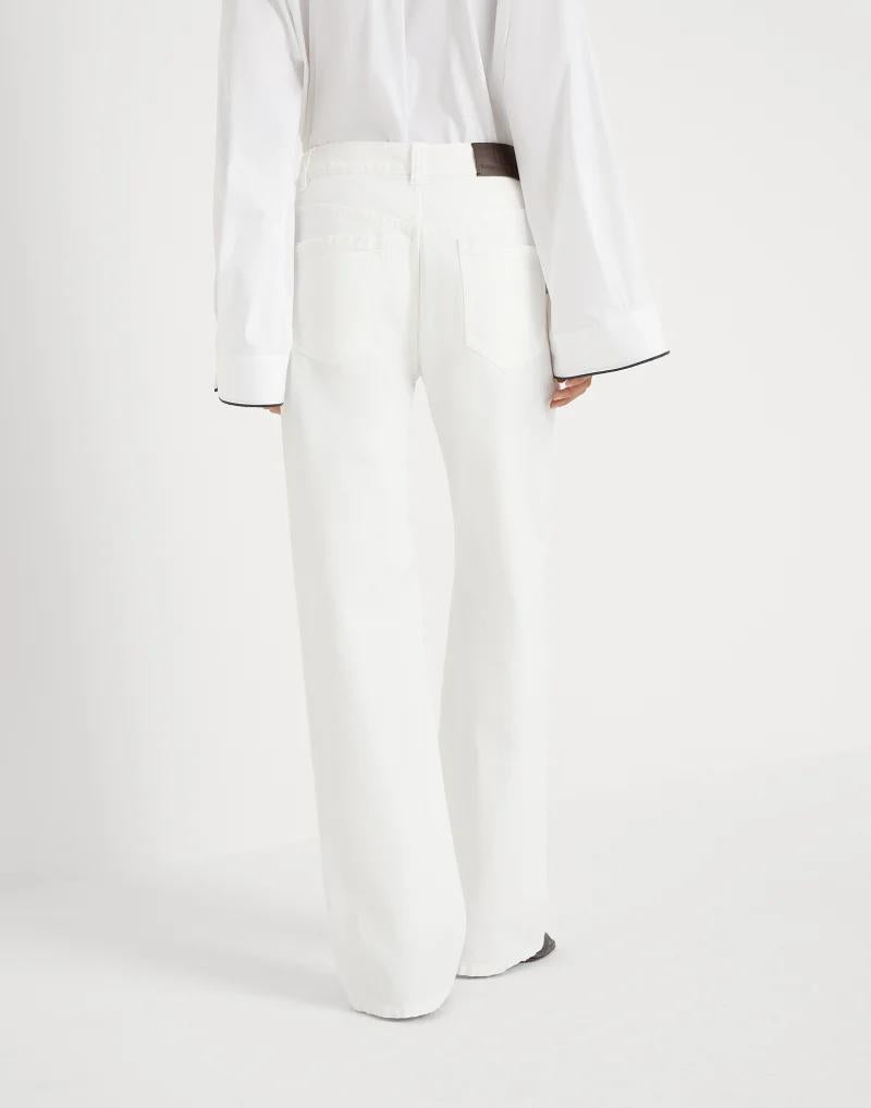 BRUNELLO CUCINELLI WOMEN'S WHITE WIDE LEG TROUSERS