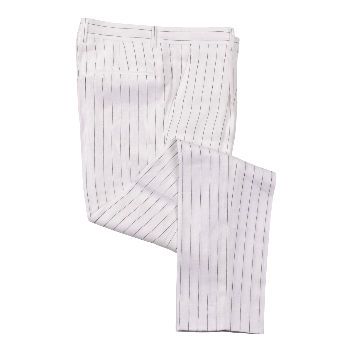 BRUNELLO CUCINELLI MEN'S WHITE LINEN STRIPED SUIT