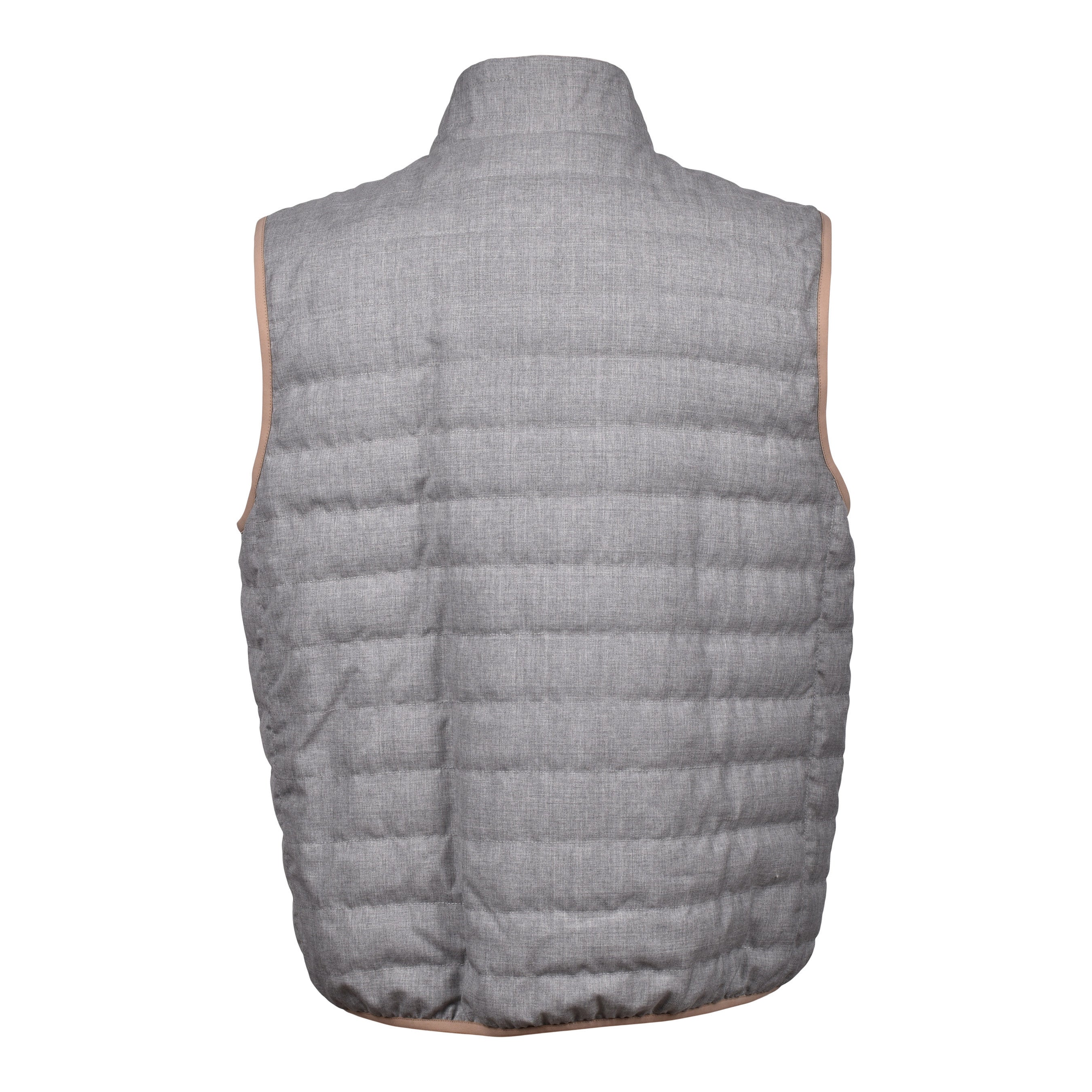 BRUNELLO CUCINELLI MEN'S 100% VIRGIN WOOL ZIP UP QUILTED CASUAL PUFFER VEST