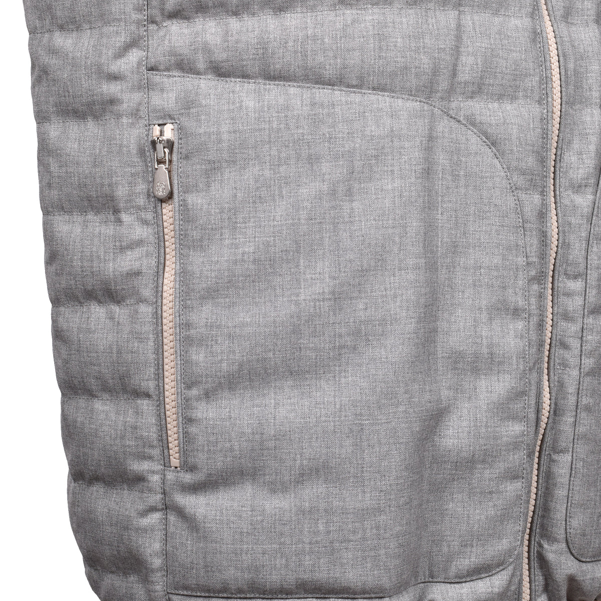 BRUNELLO CUCINELLI MEN'S 100% VIRGIN WOOL ZIP UP QUILTED CASUAL PUFFER VEST