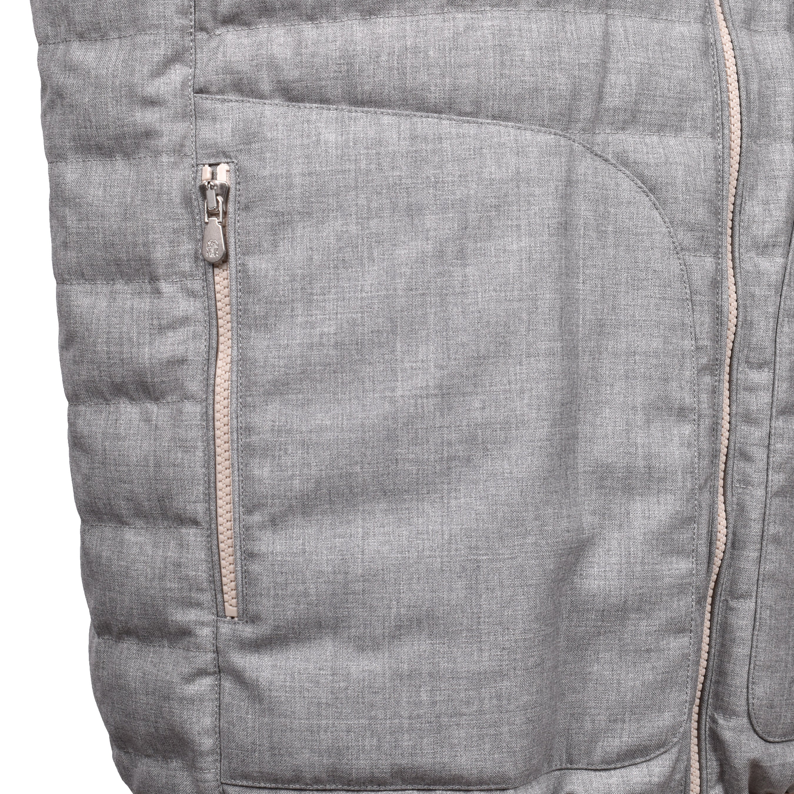 BRUNELLO CUCINELLI MEN'S 100% VIRGIN WOOL ZIP UP QUILTED CASUAL PUFFER VEST