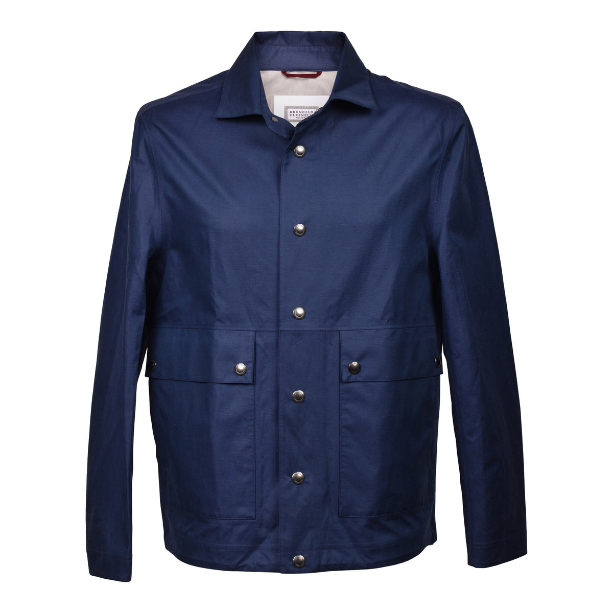 BRUNELLO CUCINELLI MEN'S NAVY SILK BLEND JACKET