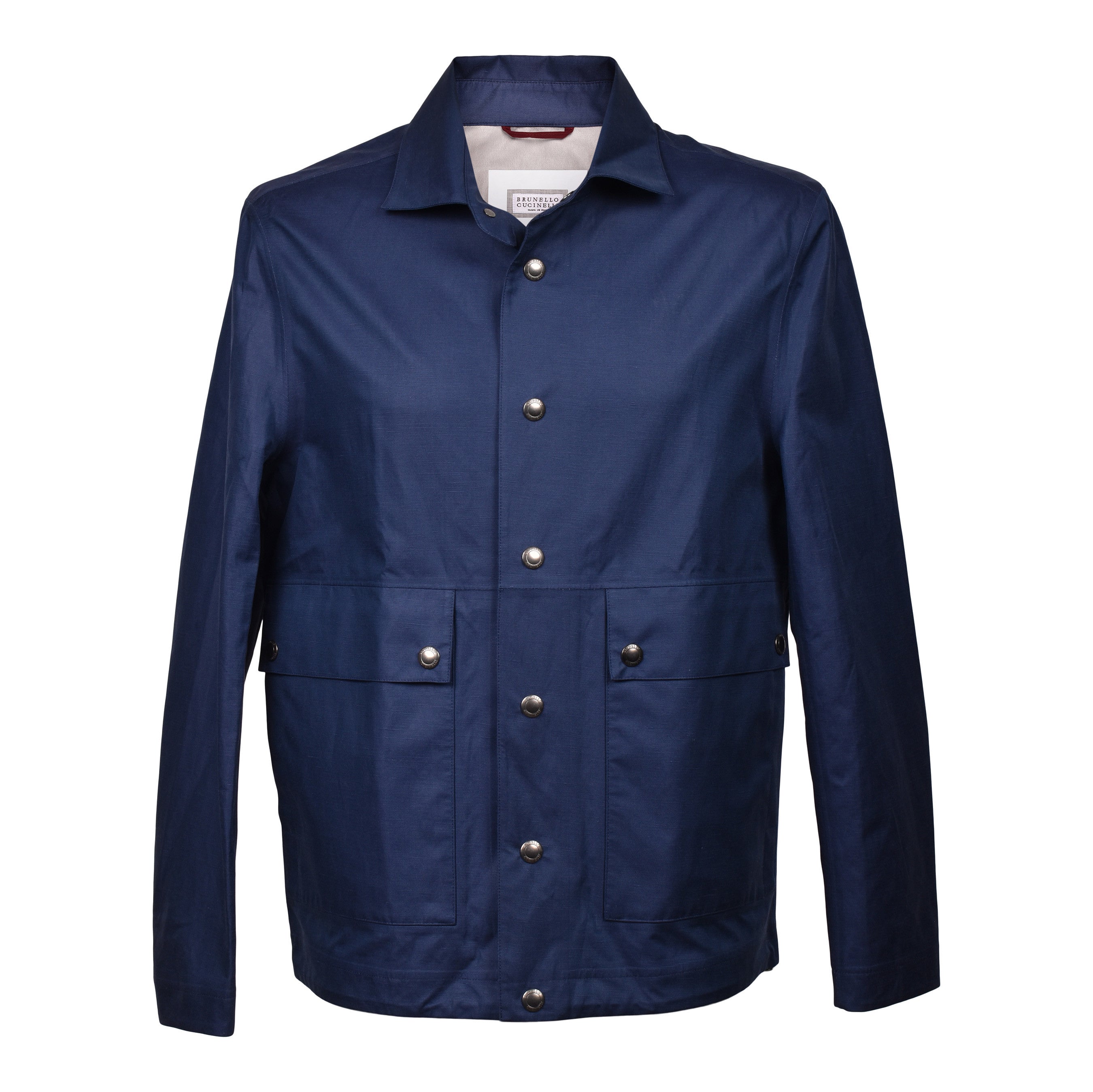 BRUNELLO CUCINELLI MEN'S NAVY SILK BLEND JACKET