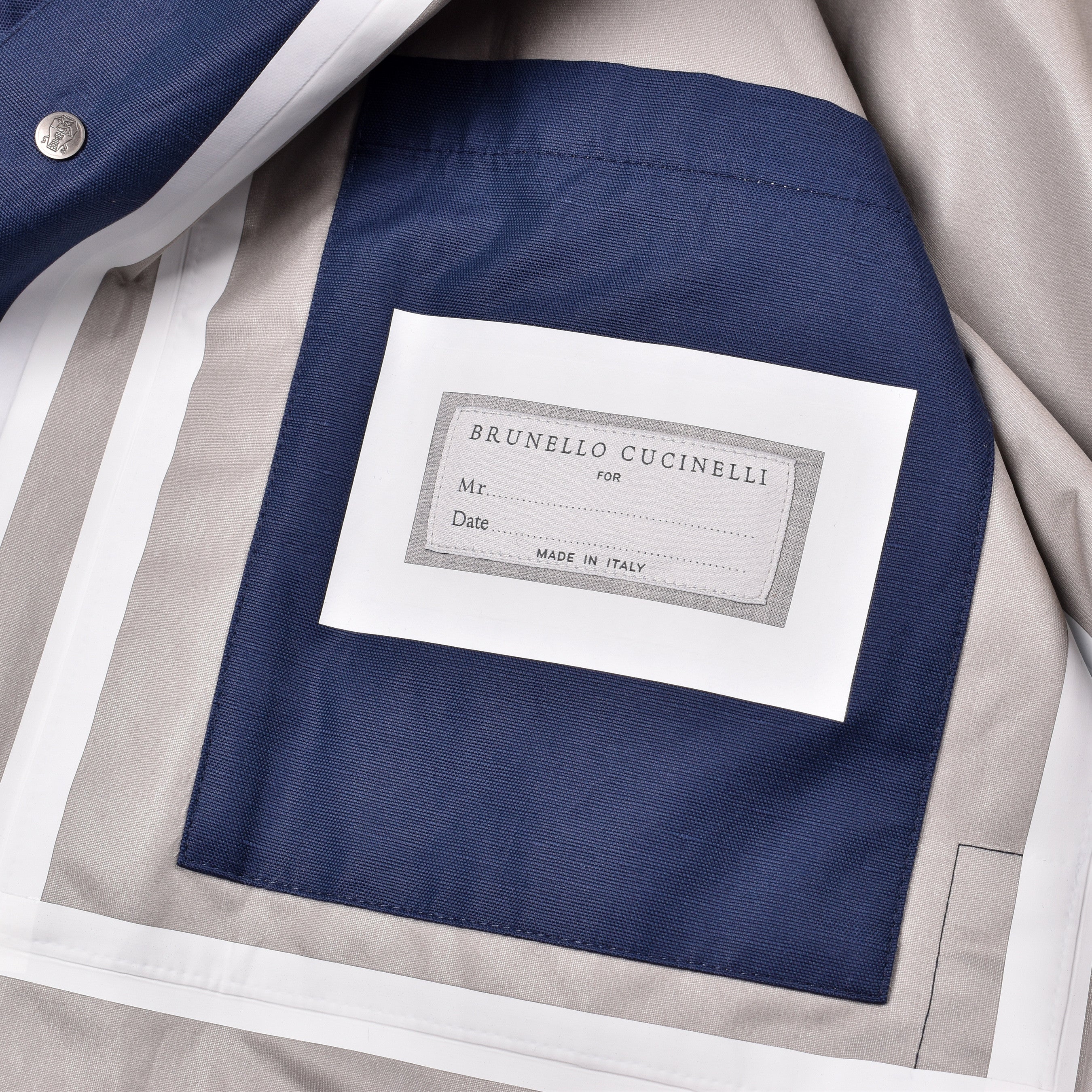 BRUNELLO CUCINELLI MEN'S NAVY SILK BLEND JACKET