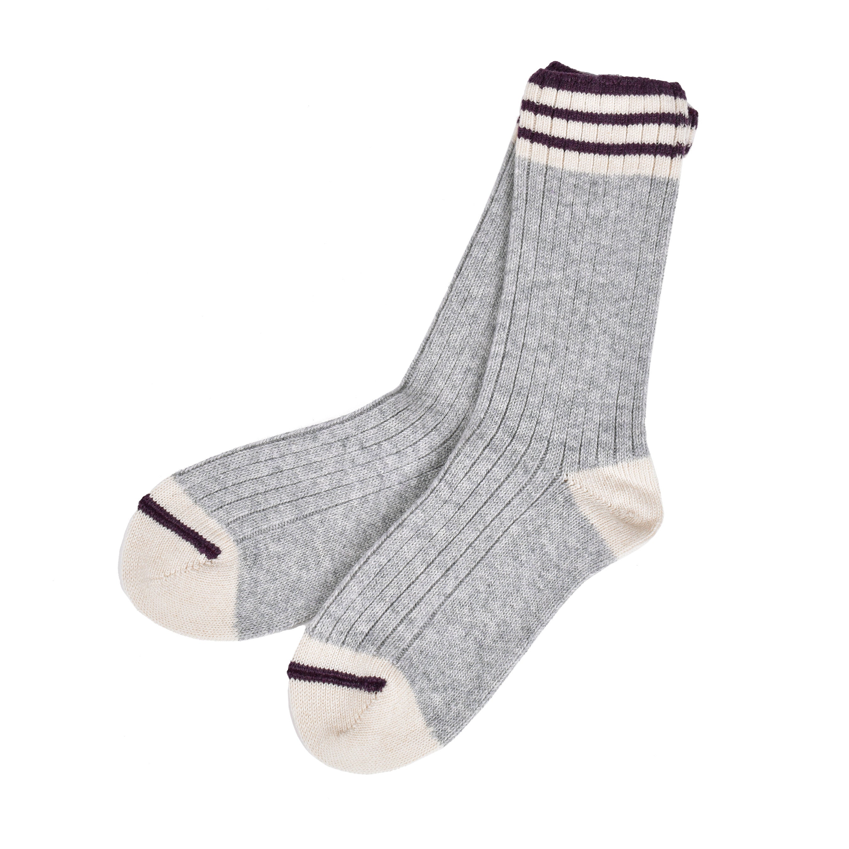 BRUNELLO CUCINELLI MEN'S 100% CASHMERE TWO TONE MID CALF CASUAL SOCKS