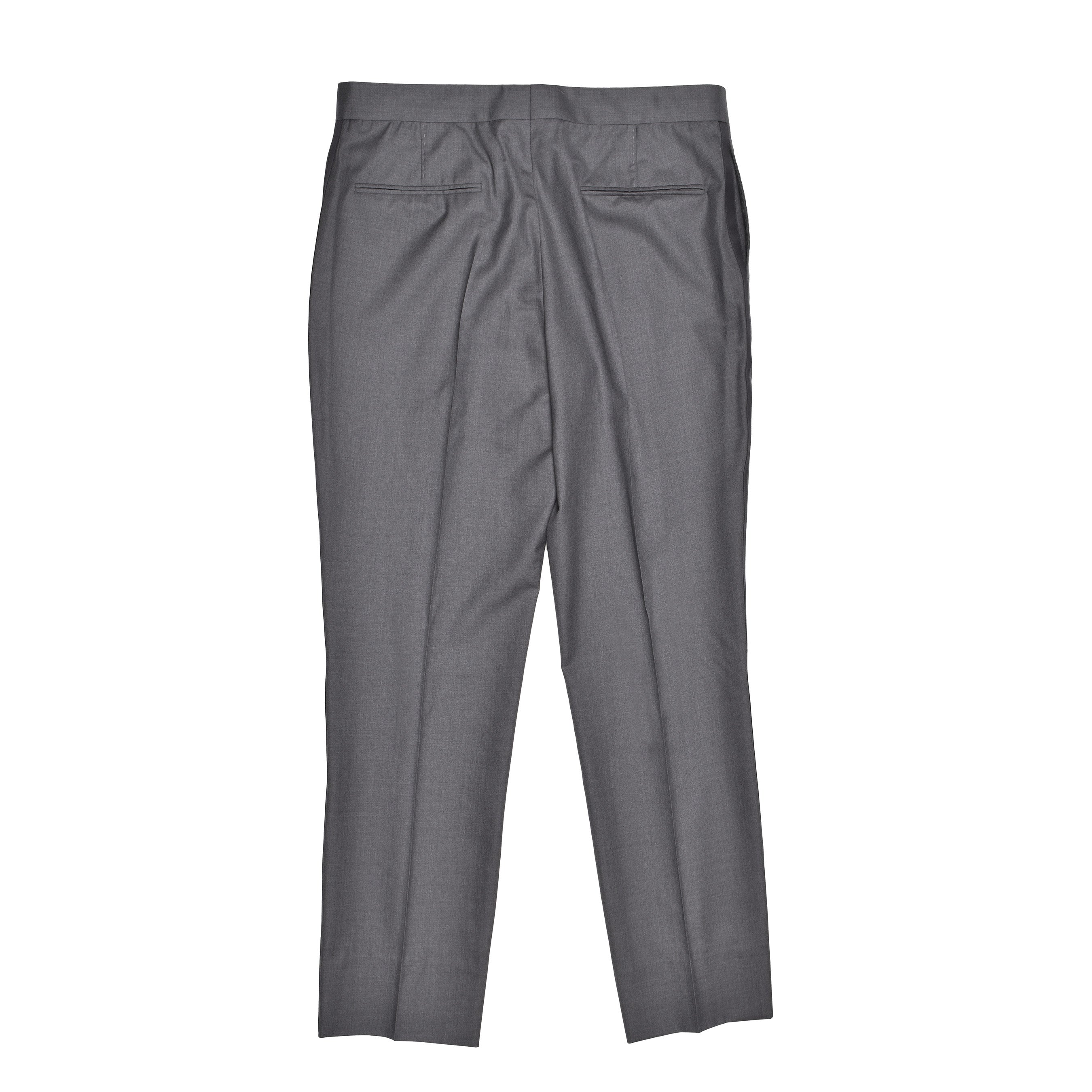 BRUNELLO CUCINELLI MEN'S VIRGIN WOOL GRAY TUXEDO PANTS/TROUSERS