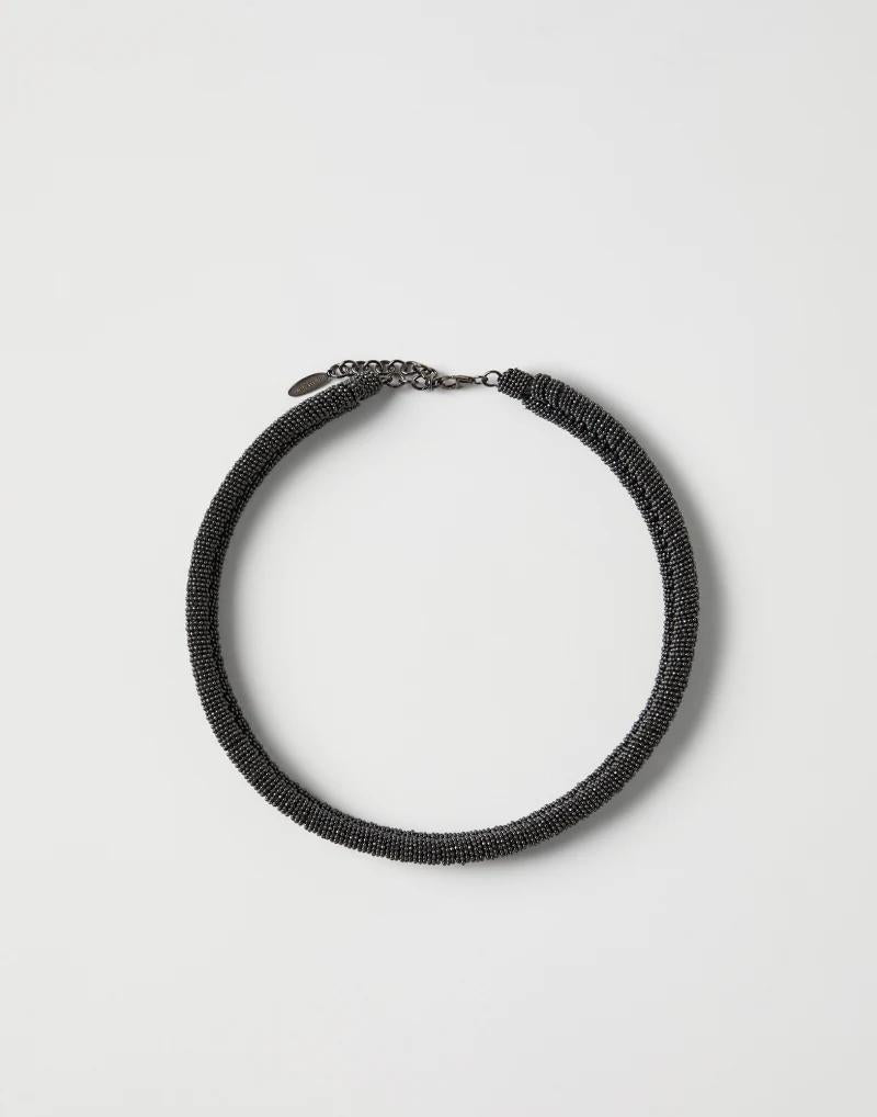 BRUNELLO CUCINELLI WOMEN'S BLACK BEADED CHOKER NECKLACE