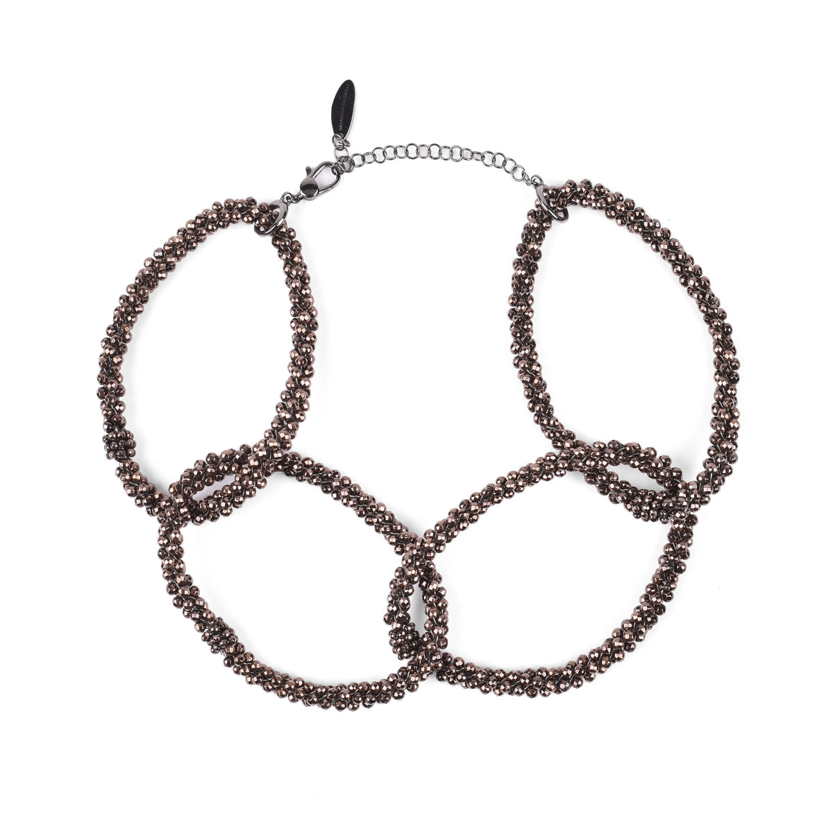 BRUNELLO CUCINELLI WOMEN'S BROWN HEMATITE CHAIN LINK CHOKER