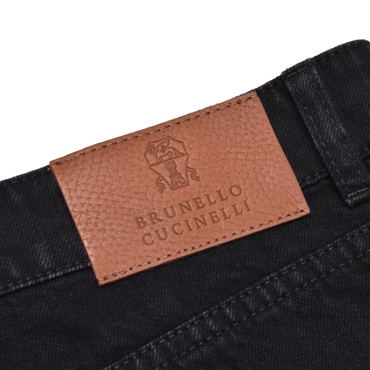 BRUNELLO CUCINELLI MEN'S BLACK DISTRESSED DENIM JEANS