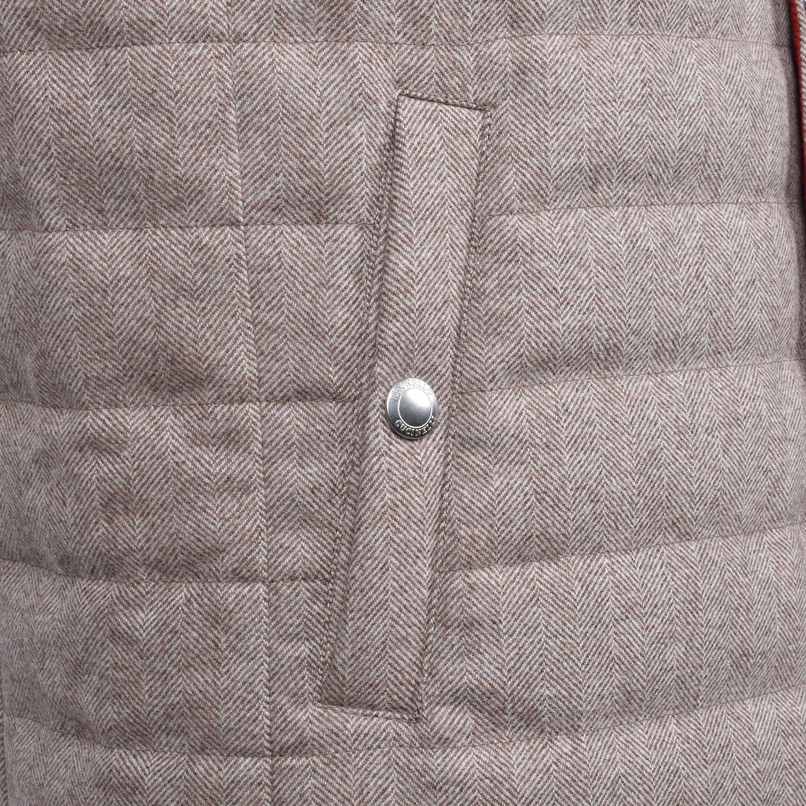 BRUNELLO CUCINELLI MEN'S 100% VIRGIN WOOL DOWN FILLED PUFFER VEST